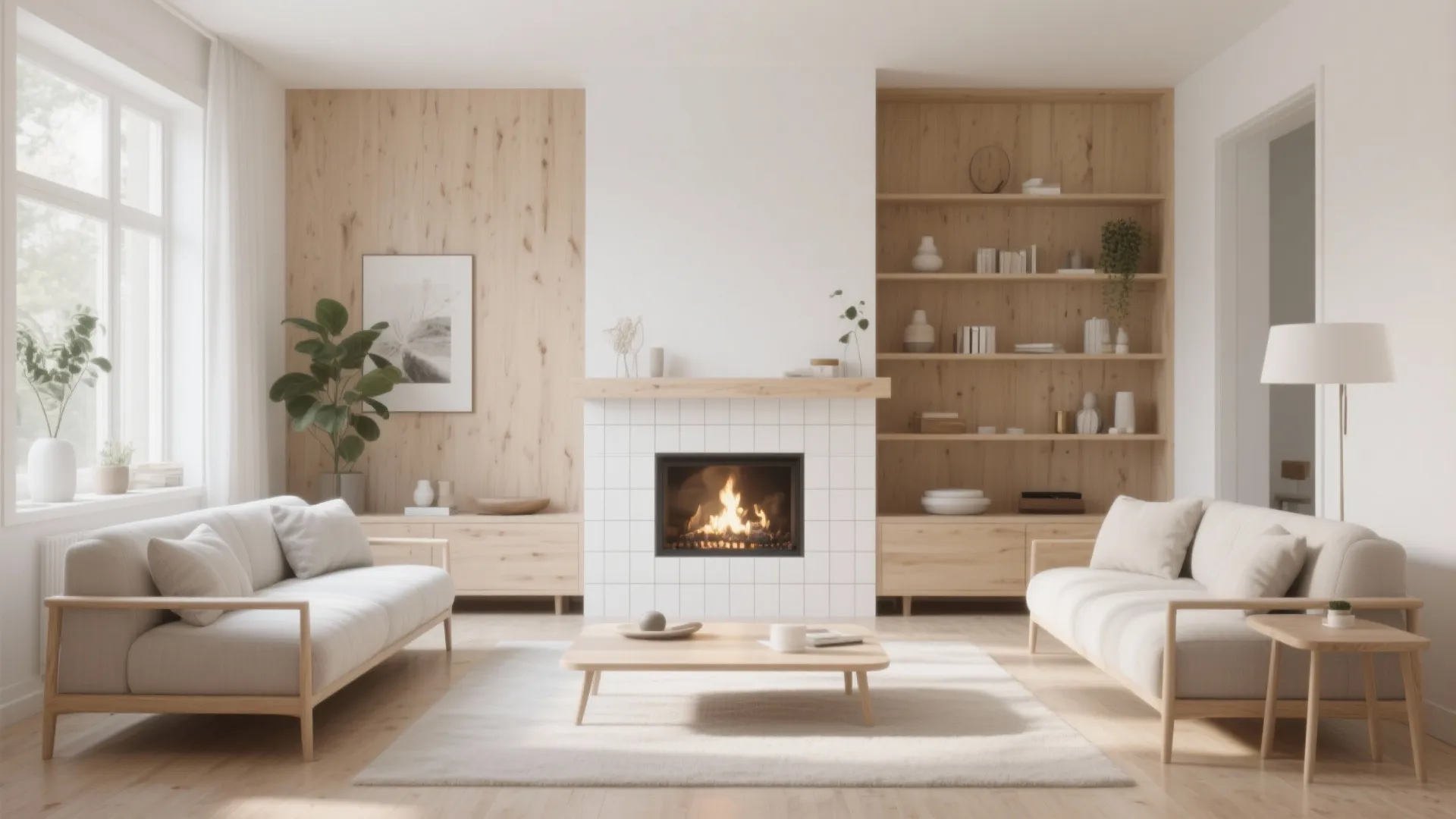 6. Scandinavian Style Fireplace