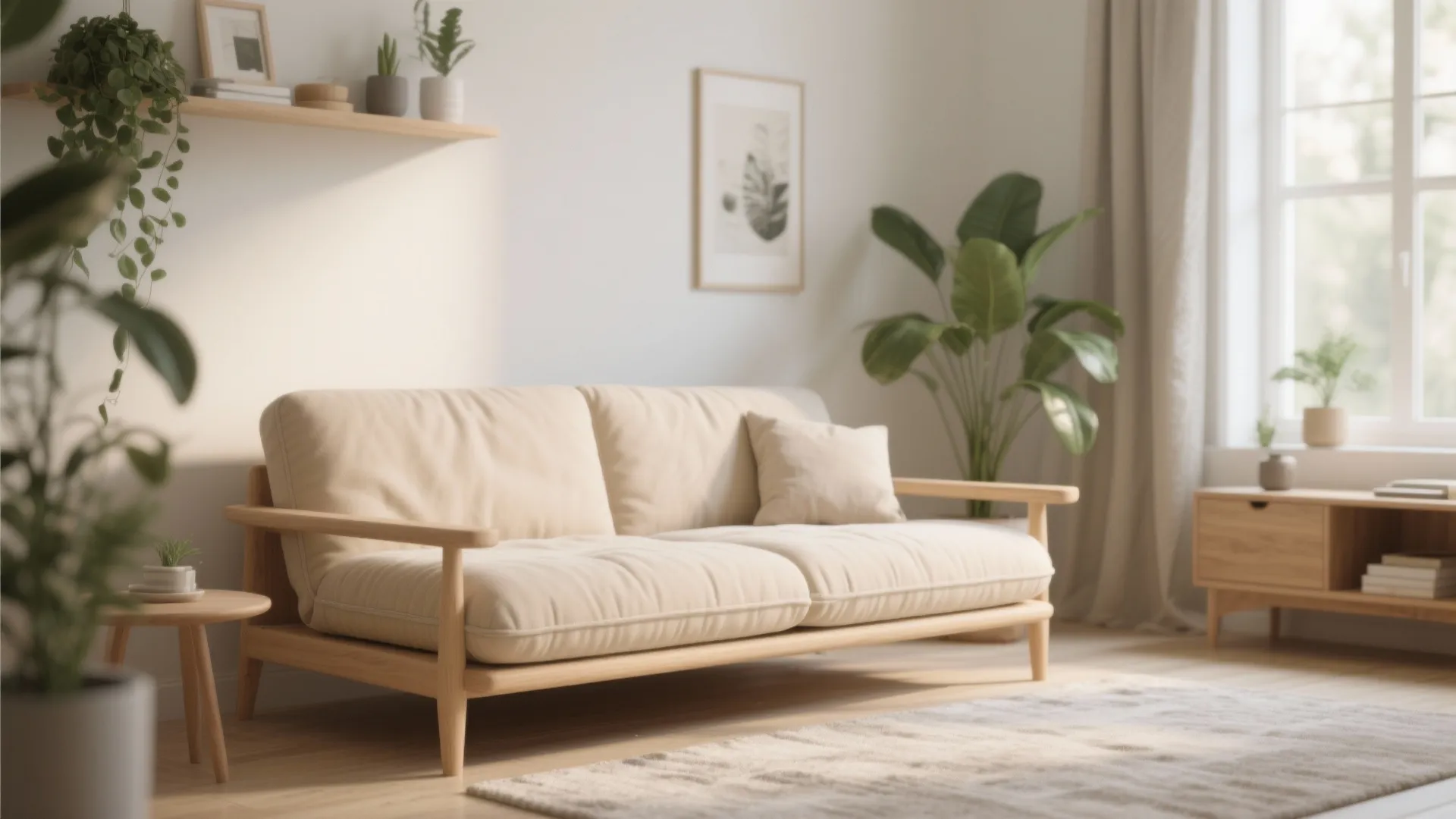 3. Scandinavian-Inspired Neutral Futon