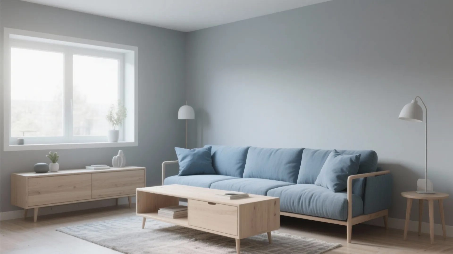 Scandinavian Minimalist Gray and Blue
