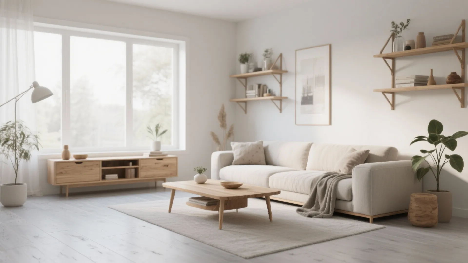 4. Scandinavian Warmth with Wood Accents