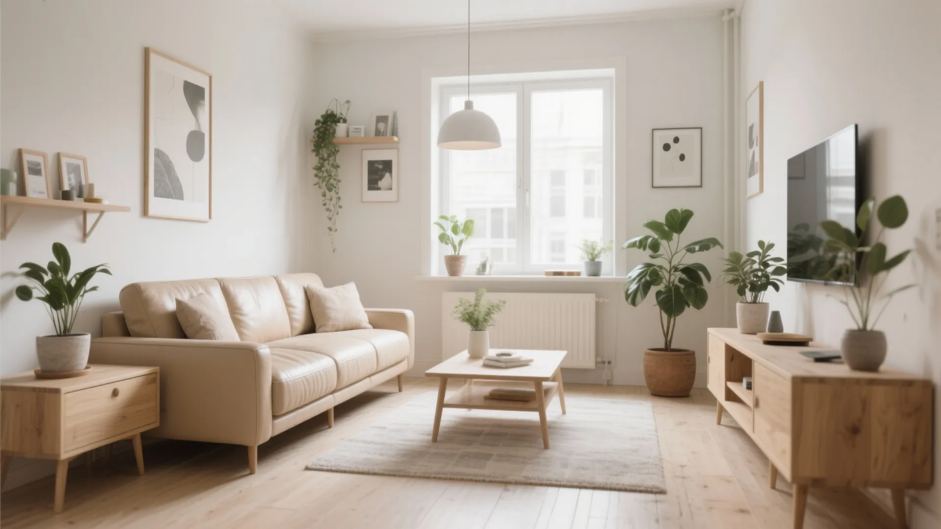 3. Scandinavian Style with Light Leather