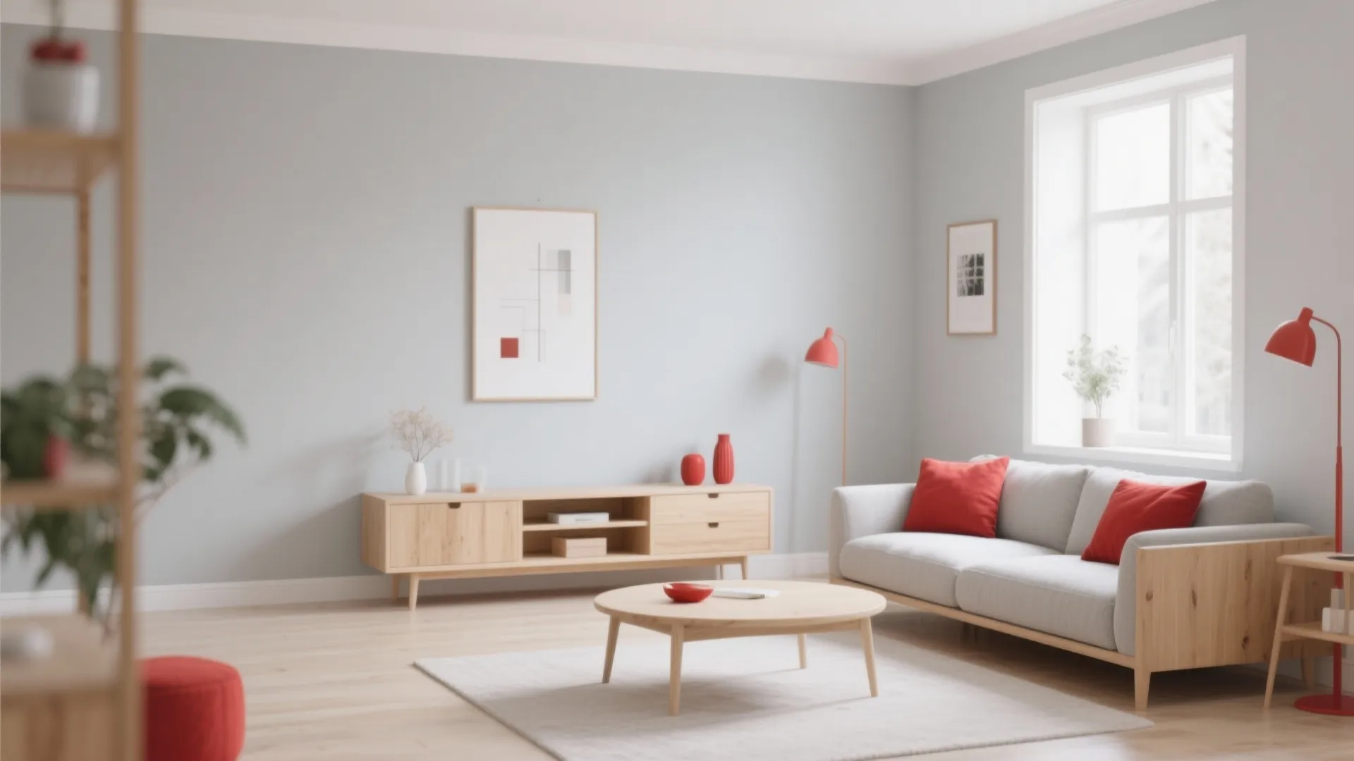 7. Scandinavian Red and Grey