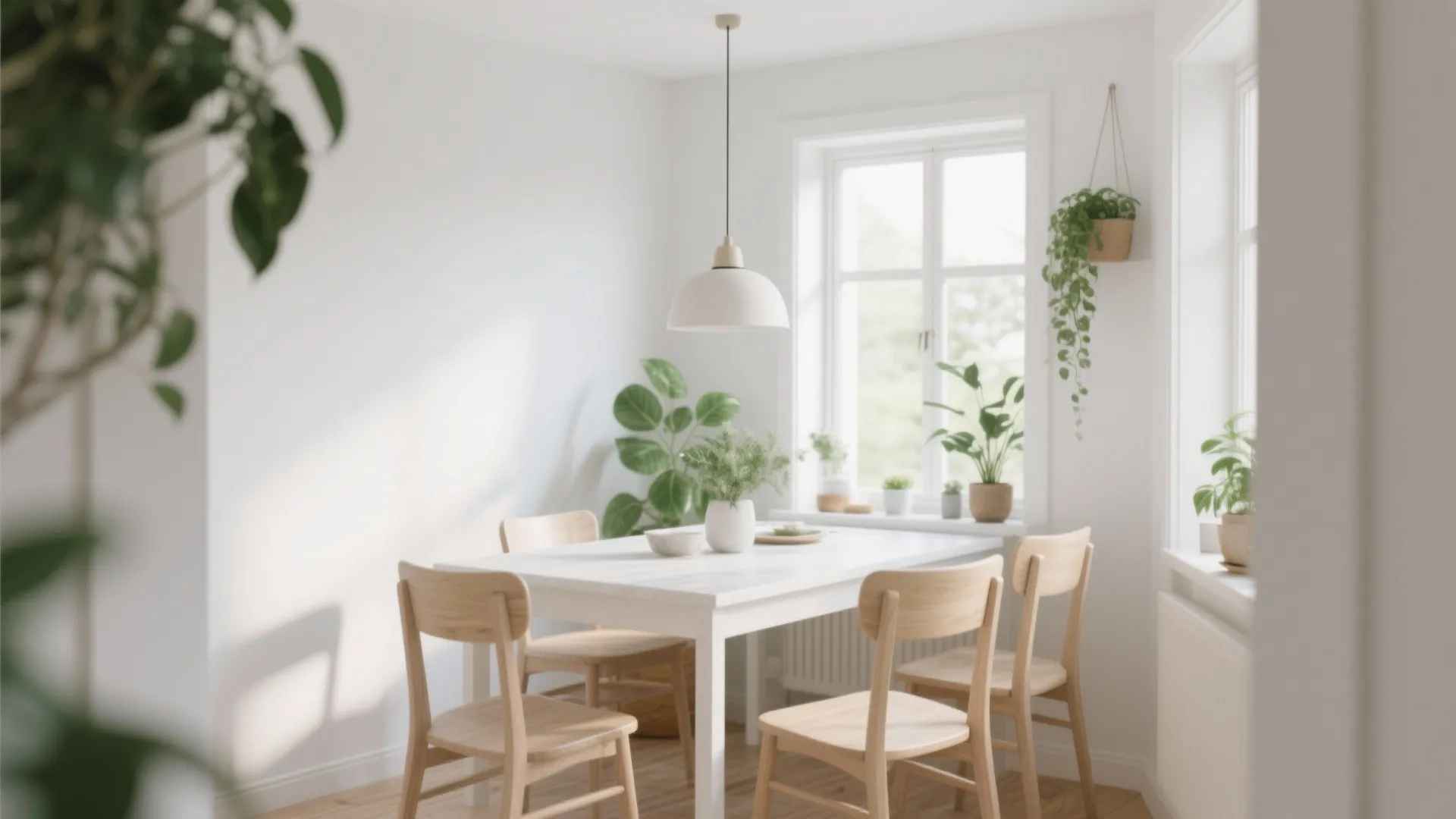 Scandinavian White Dining Area