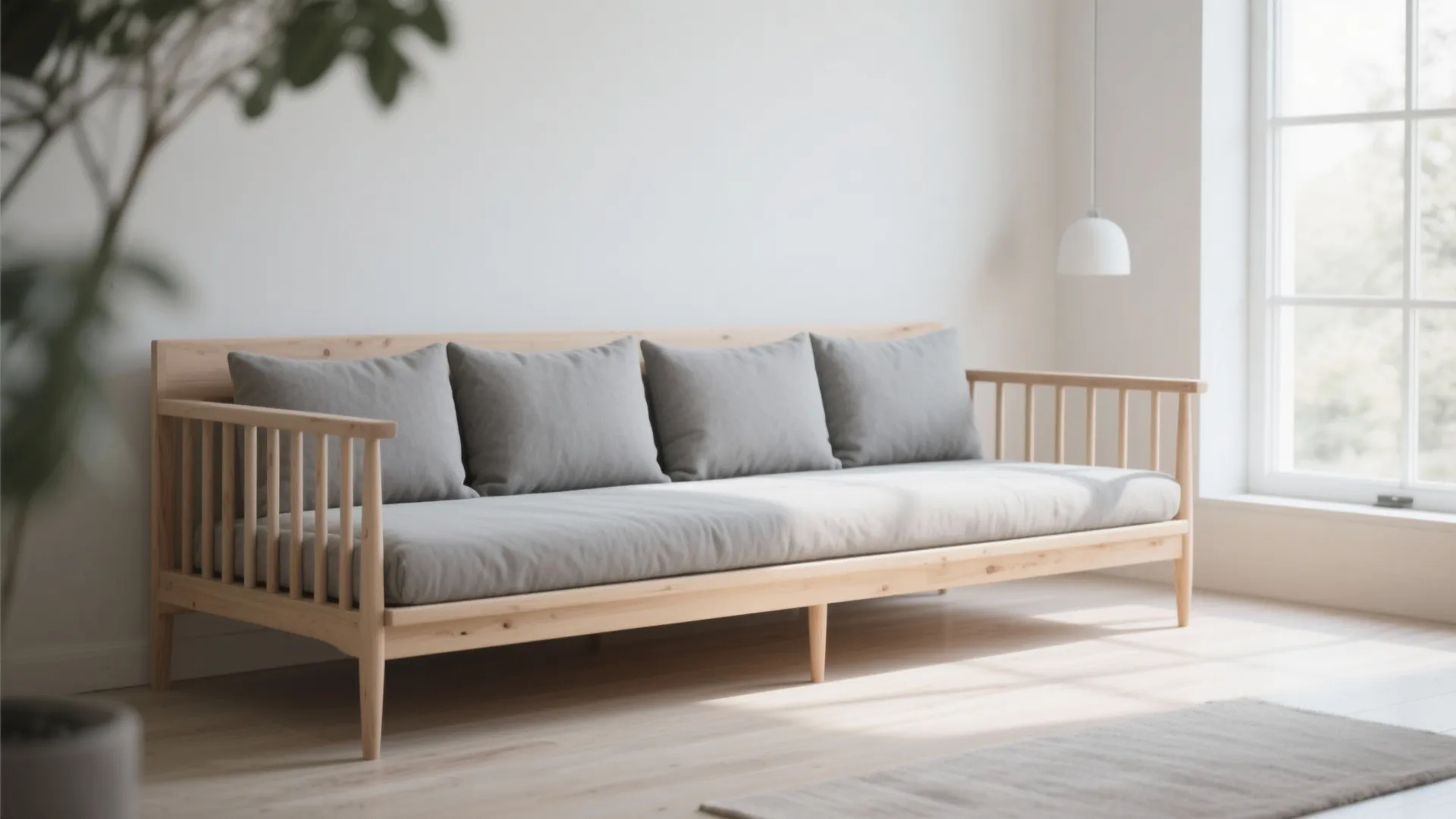 6. Scandinavian Style Wood Frame Daybed