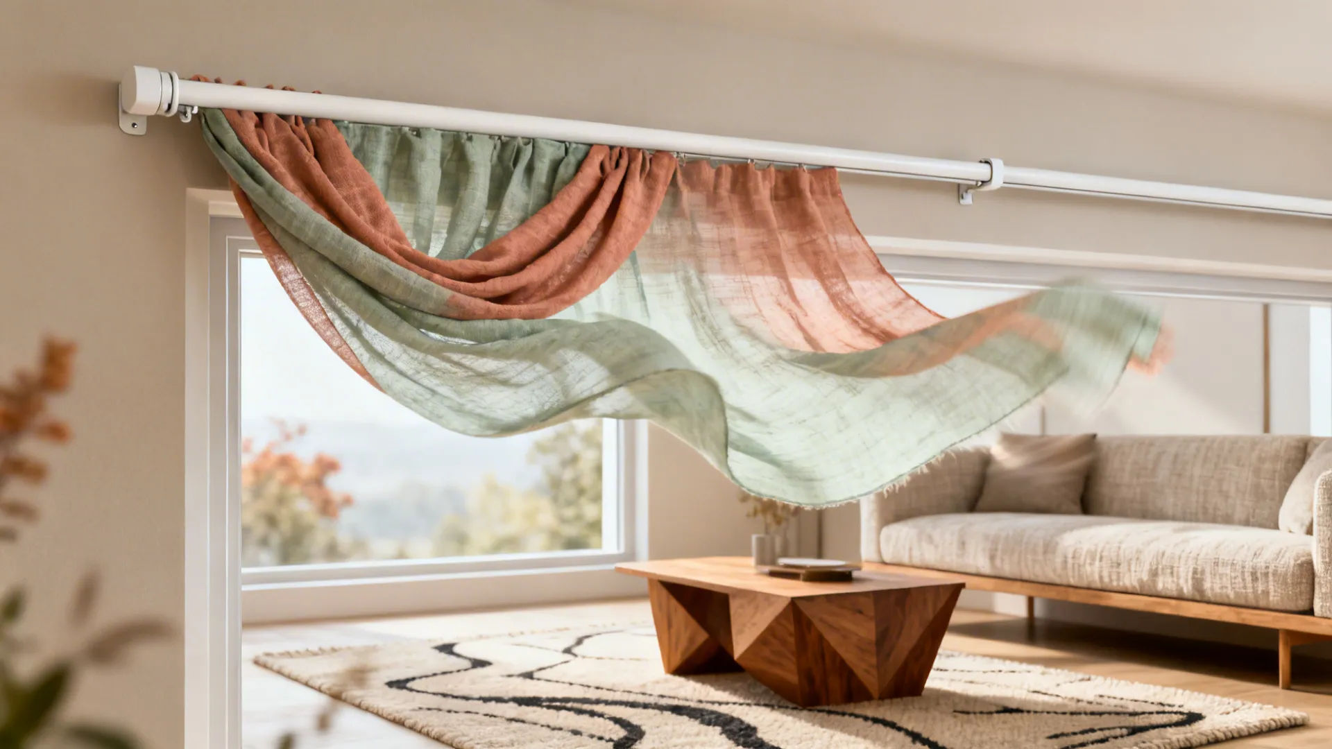 4. Scarf Valance over Minimalist Tracks