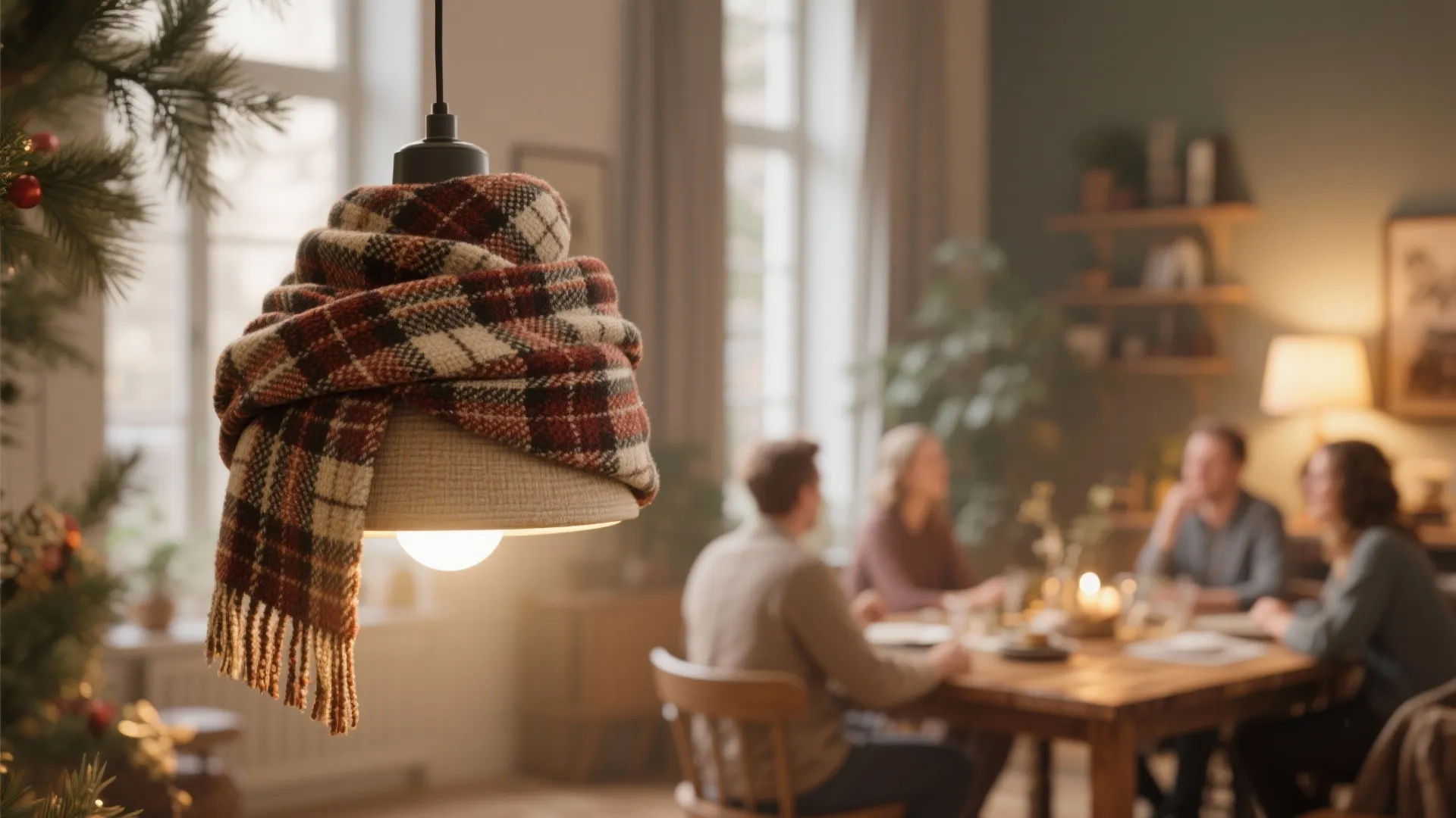 4. Fabric Shades: Scarf or Ribbon Wraps