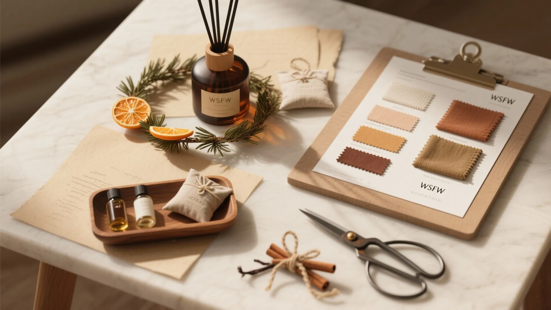 5. A curated scent station and moodboard