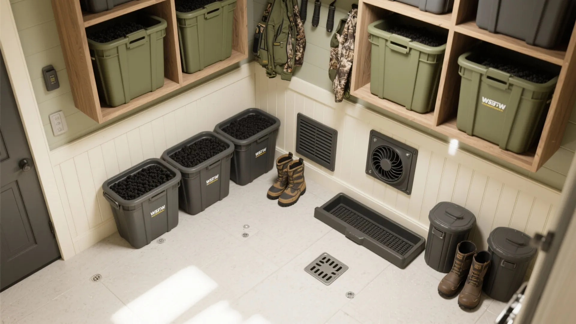 Scent-Control Mudroom Zone and Ventilation