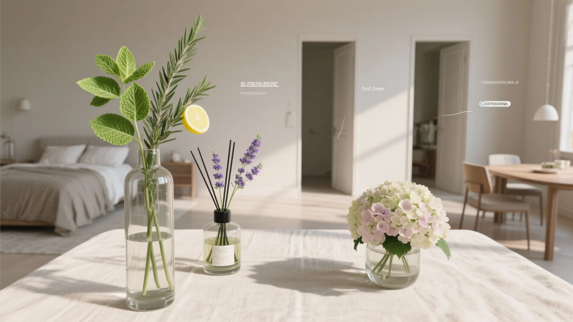Scent and mood zoning with flowers