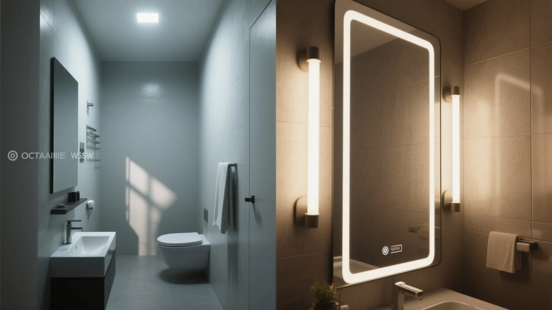 Vertical sconces at eye level