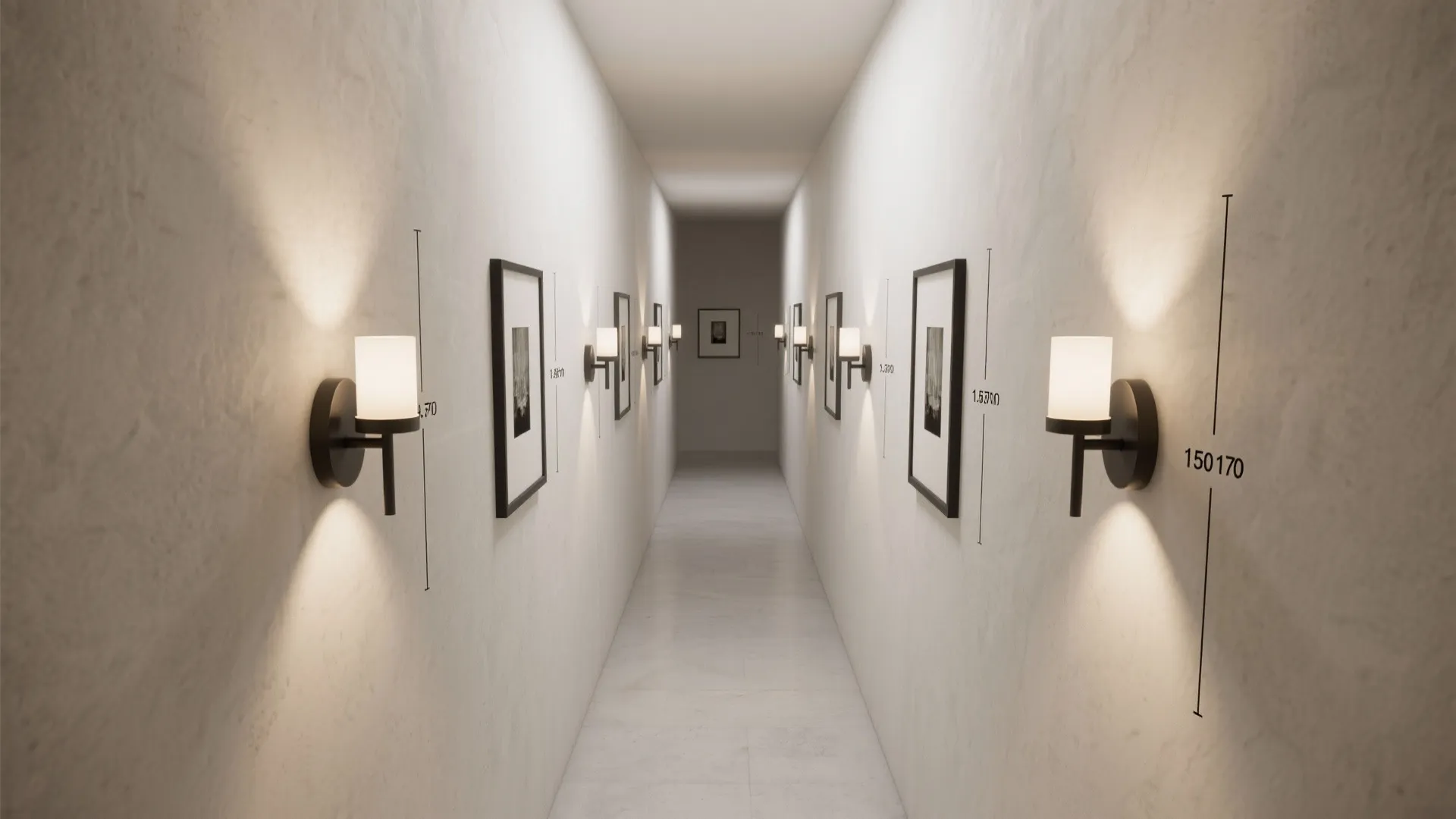 4) Sconce symmetry for corridor galleries
