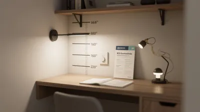 Compact Home Office Desk with Smart Lighting & Minimalist Style