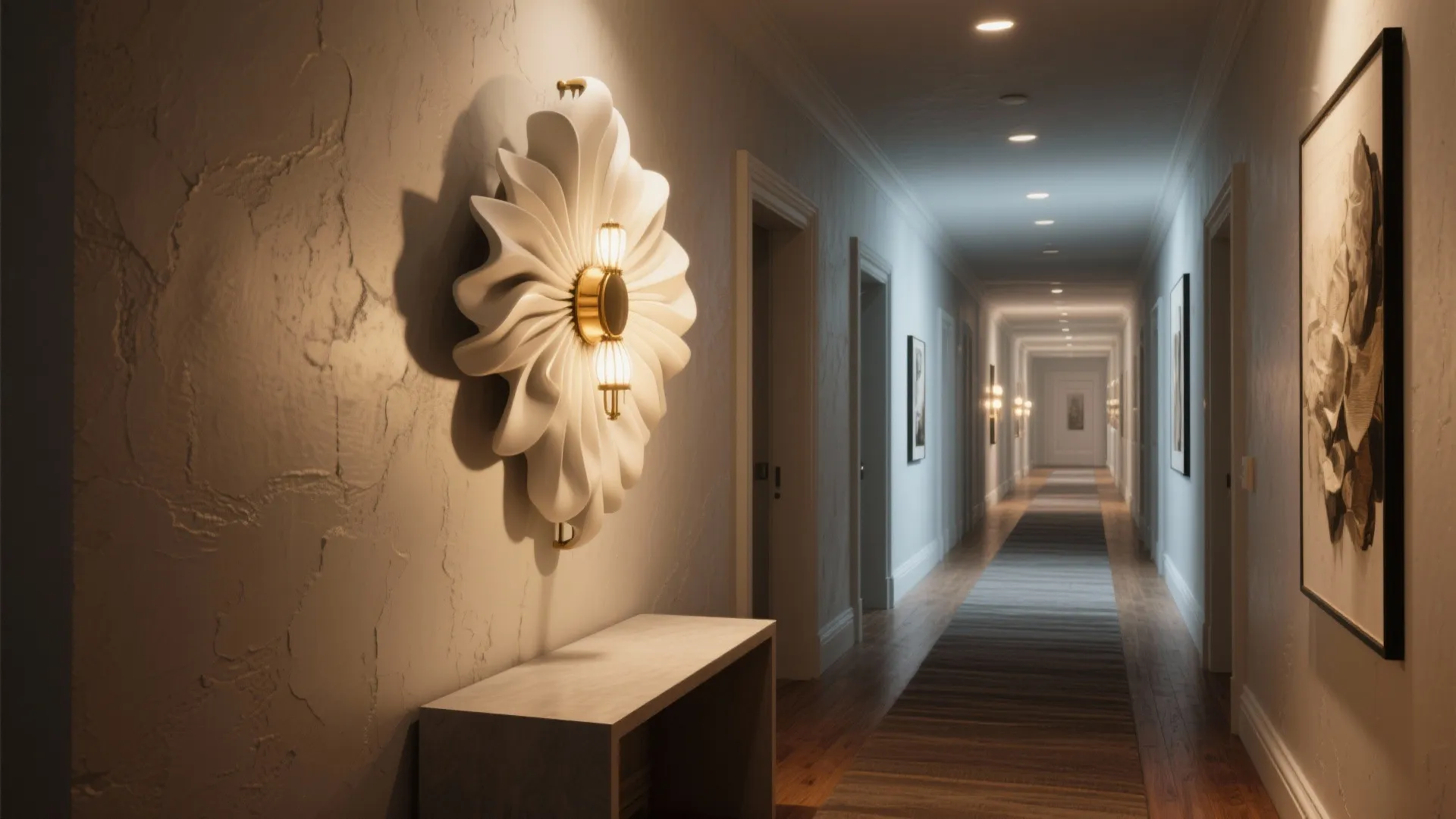 2. Statement Light as Wall Art in Hallways
