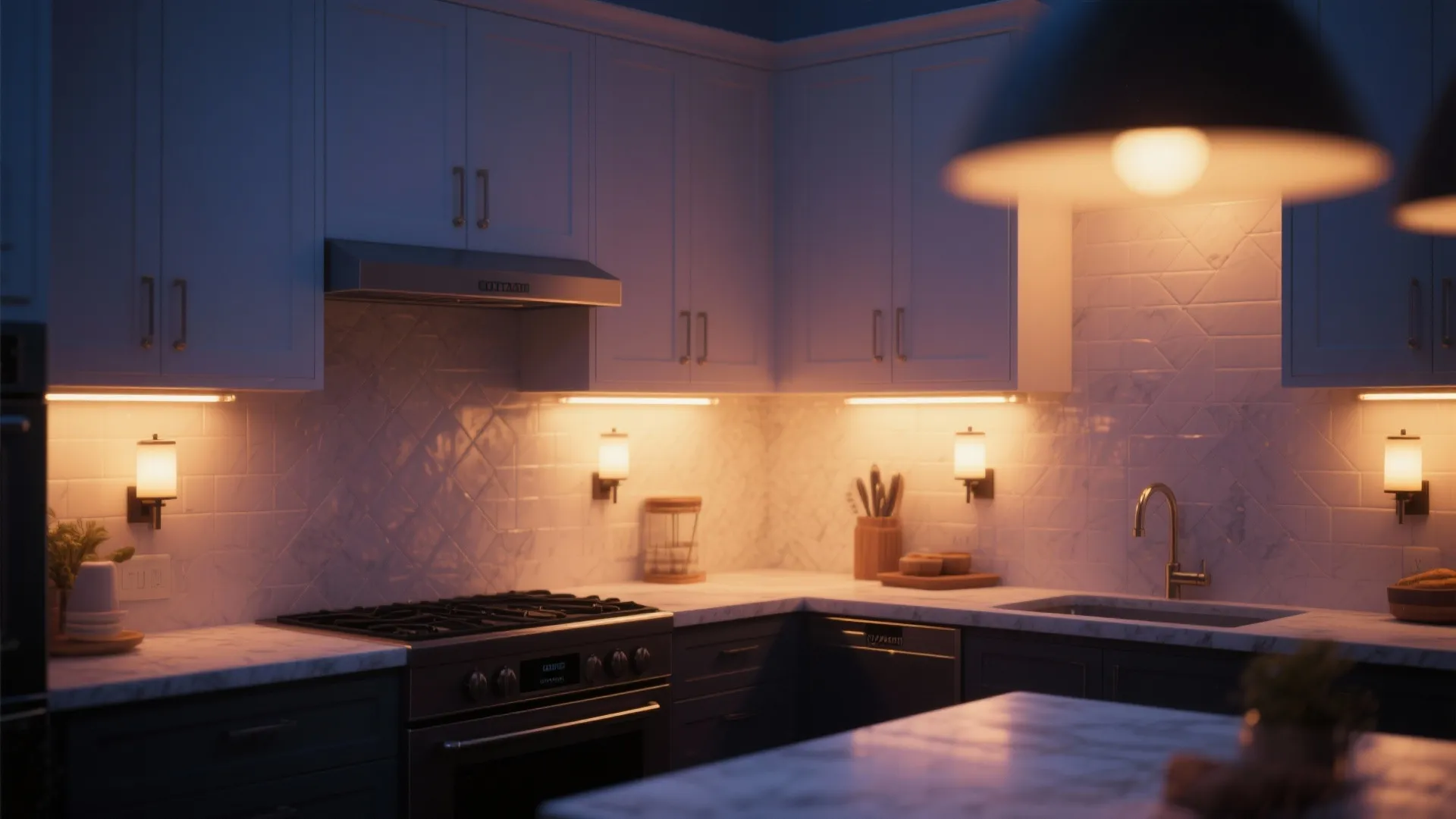 5. Layered Light with Dimmable Sconces