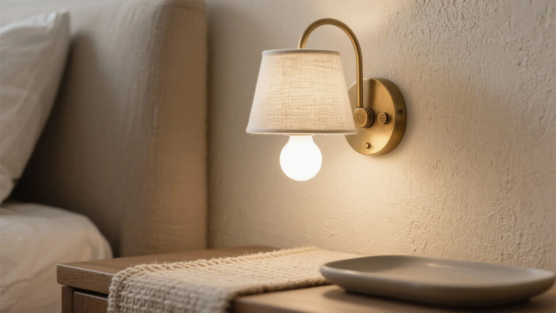 Layered Lighting + Neutral Palette for Restful Sleep