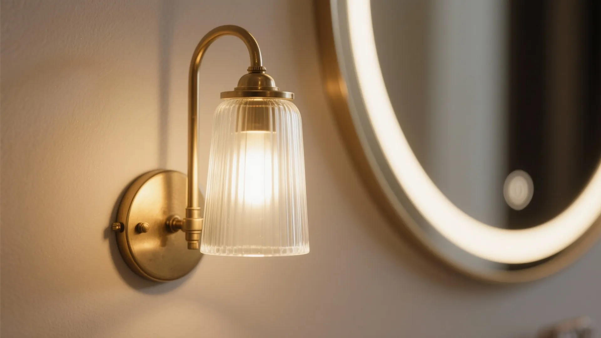 Statement Mirror + Layered Lighting