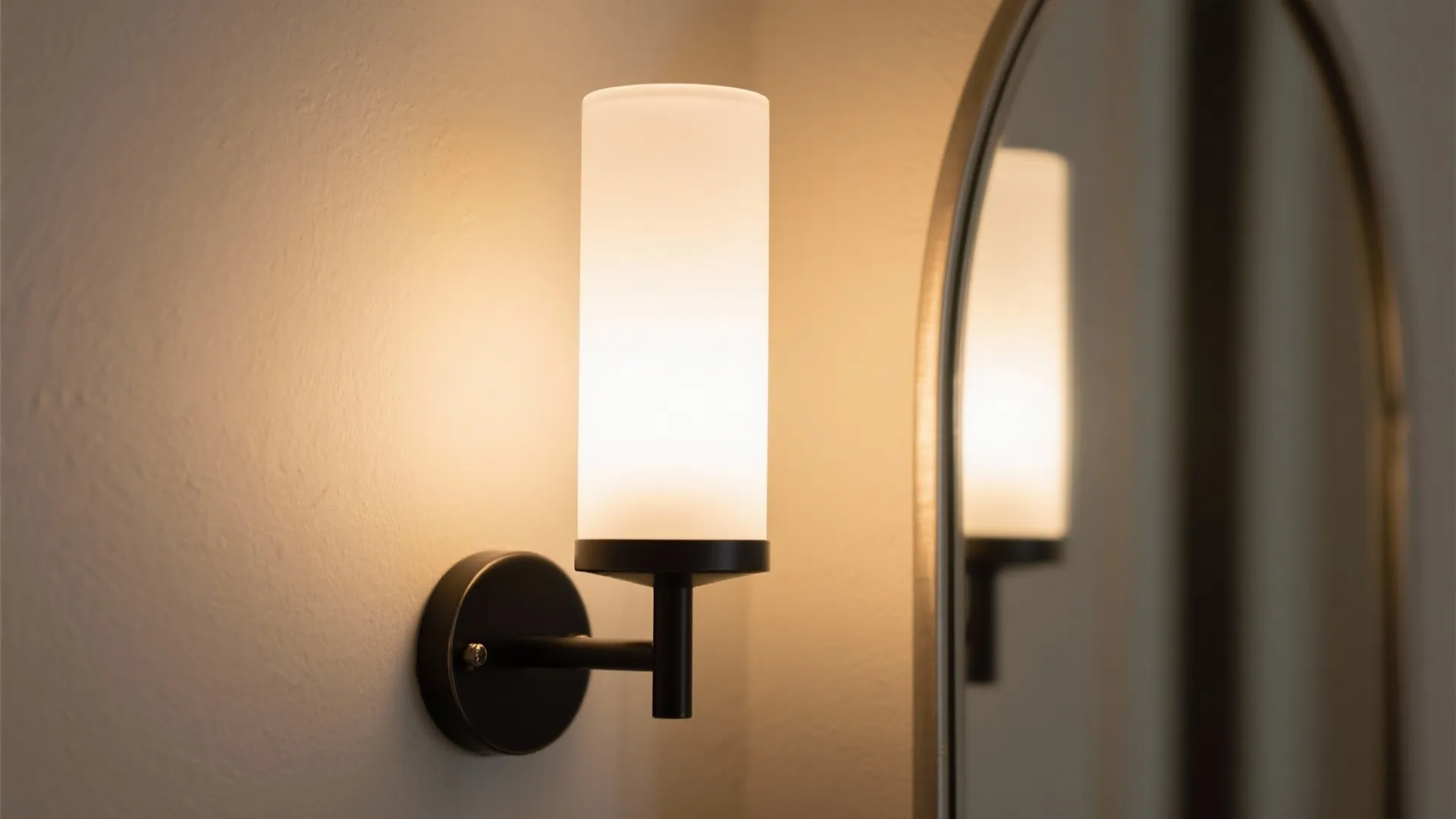 High-Impact Mirror and Vertical Sconce Layering