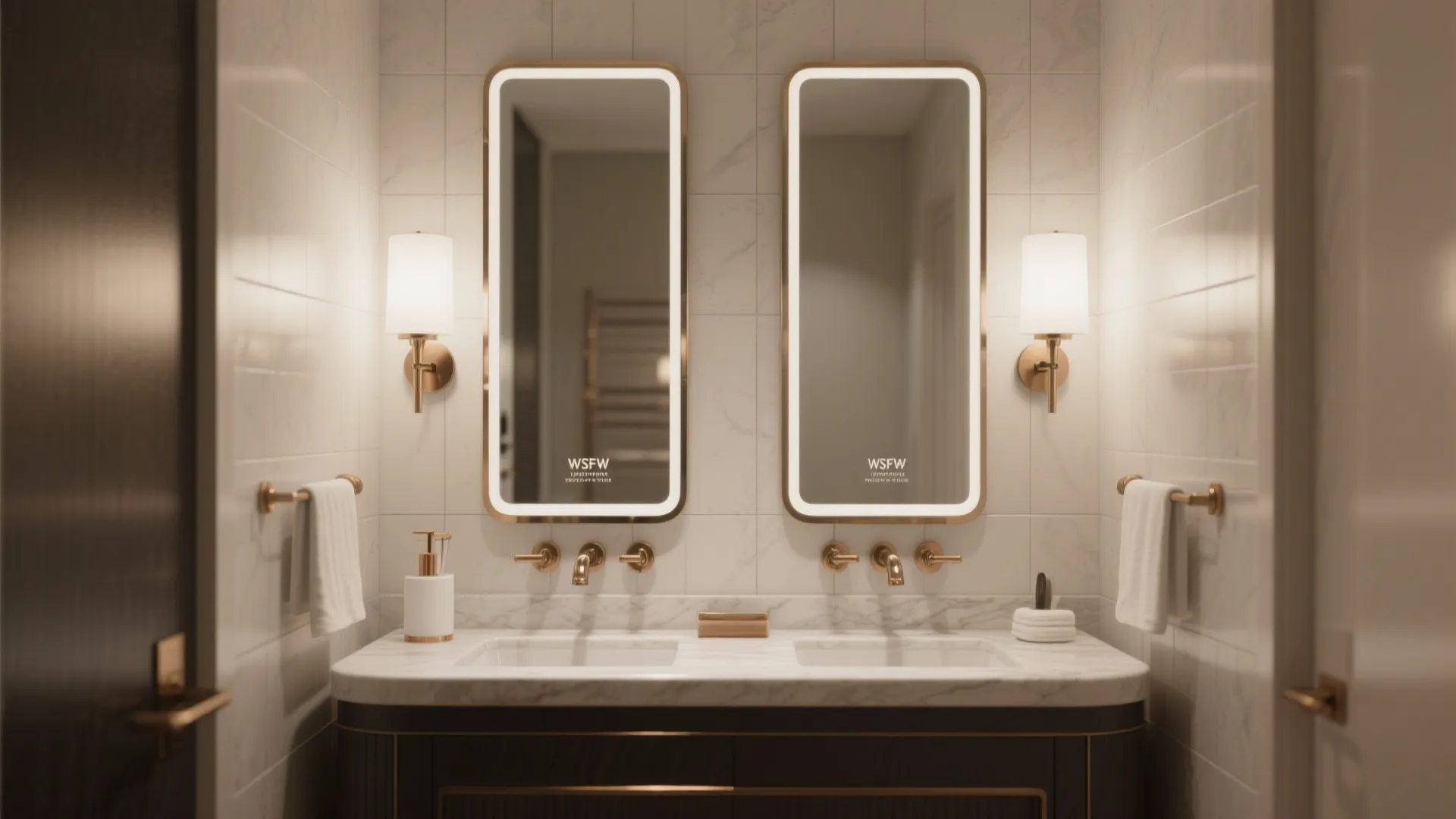 2. Sconce Pair Flanking the Mirror