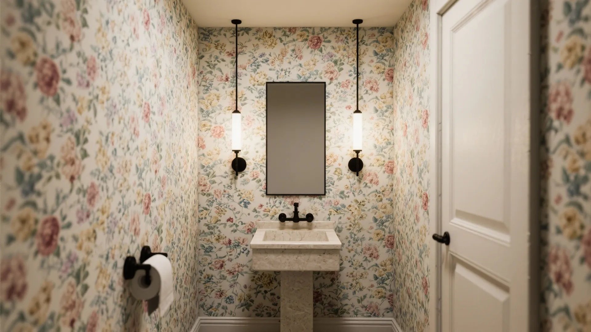 2. Contrast on Patterned Wallpaper