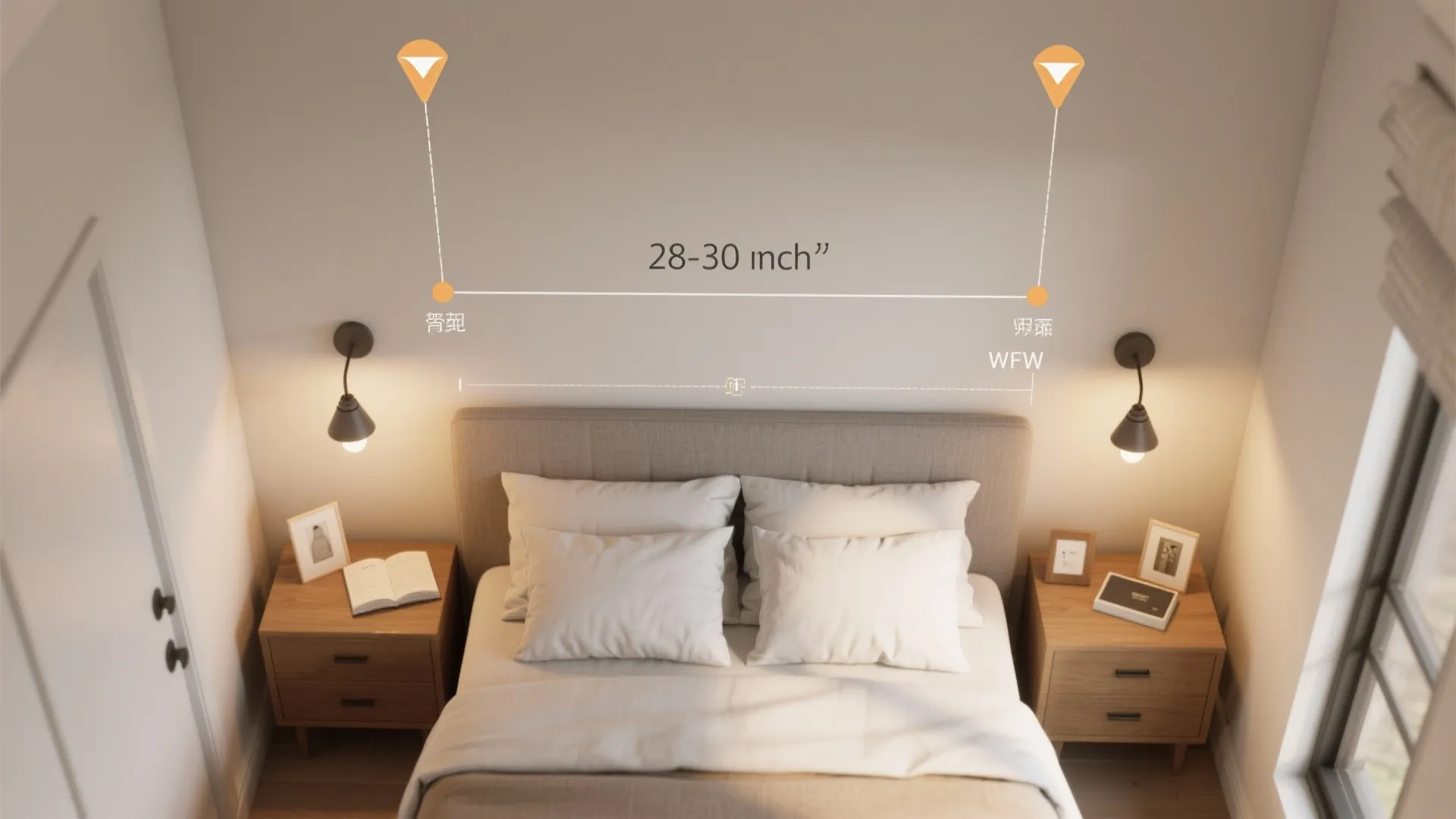 3) Bedside swing-arm sconces to reclaim nightstand space