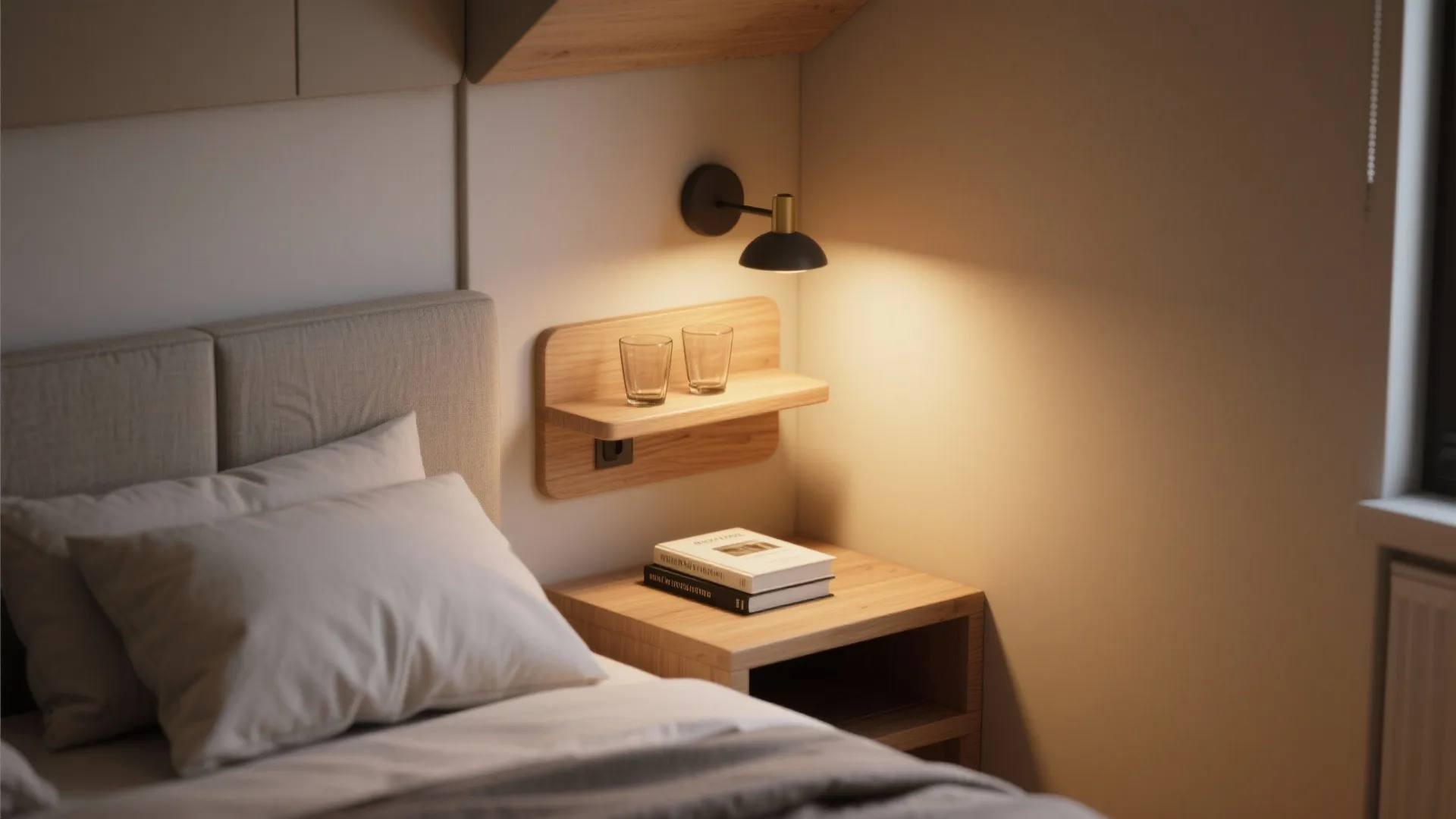 3. Integrated Wall Sconce with Shelf