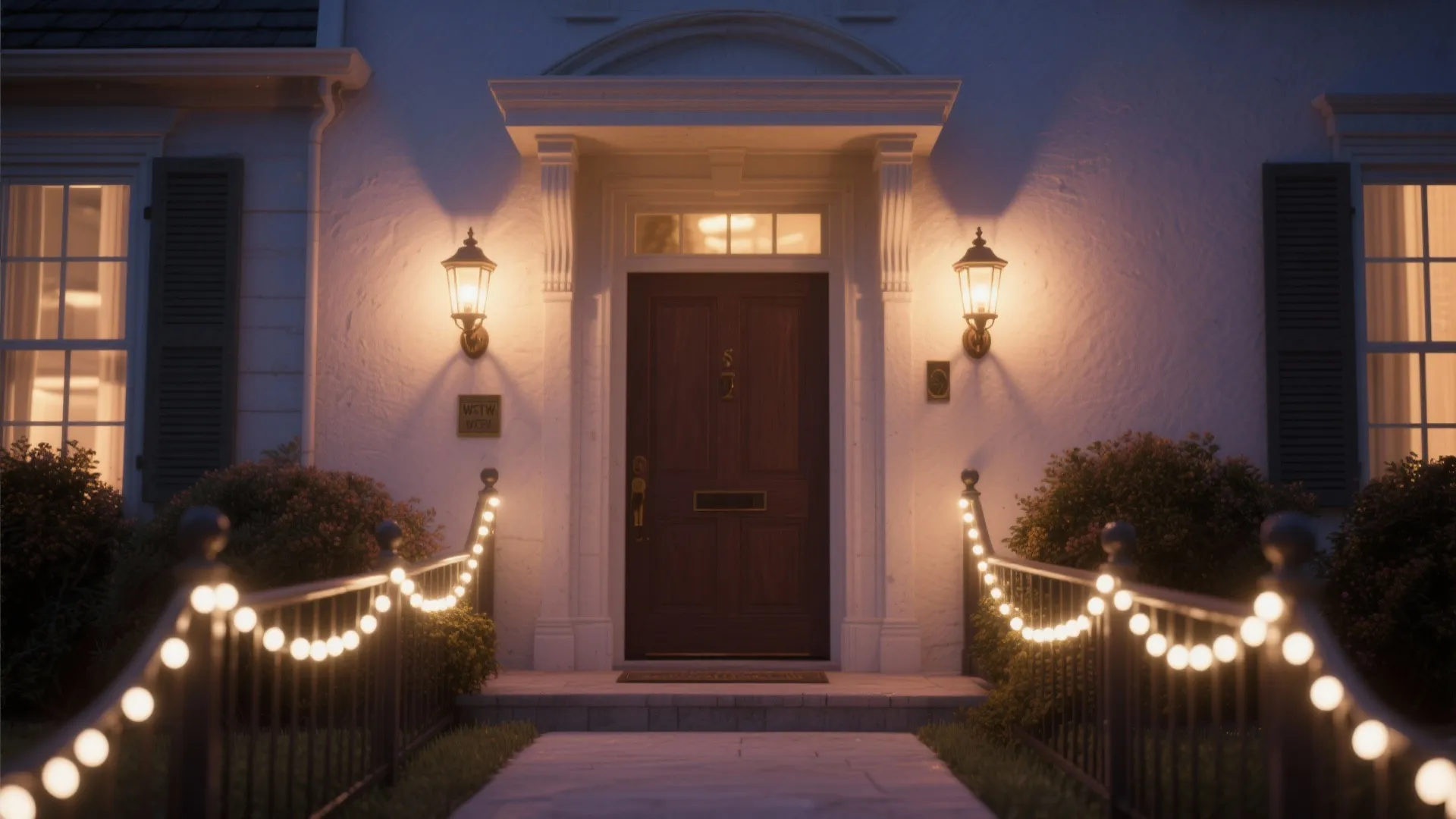 2. Layered sconce accents with string lights
