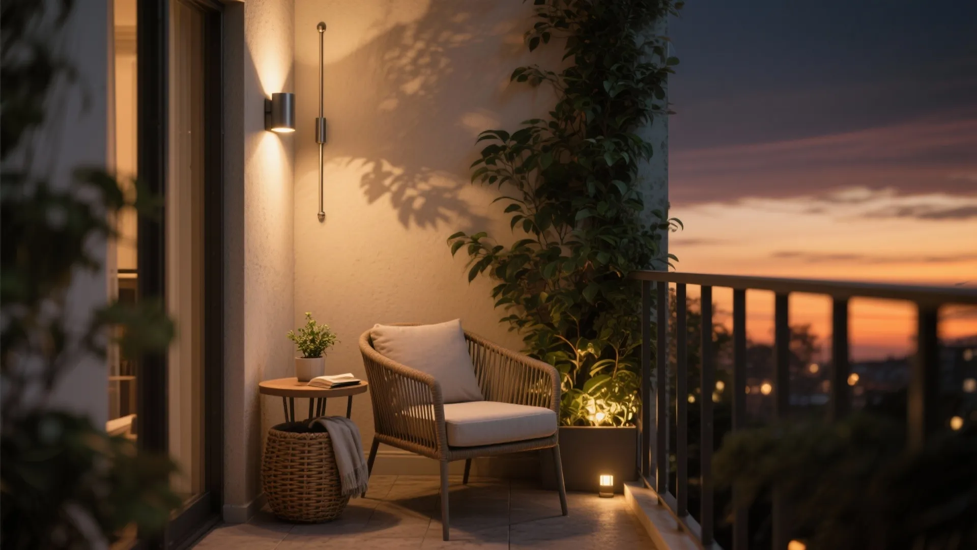 Slim Wall Sconces and Plant Uplights