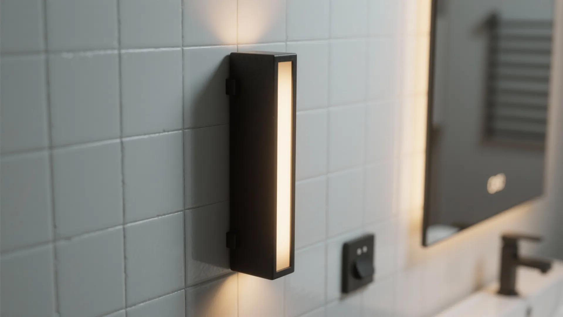 1. Single black vanity sconce for focused drama