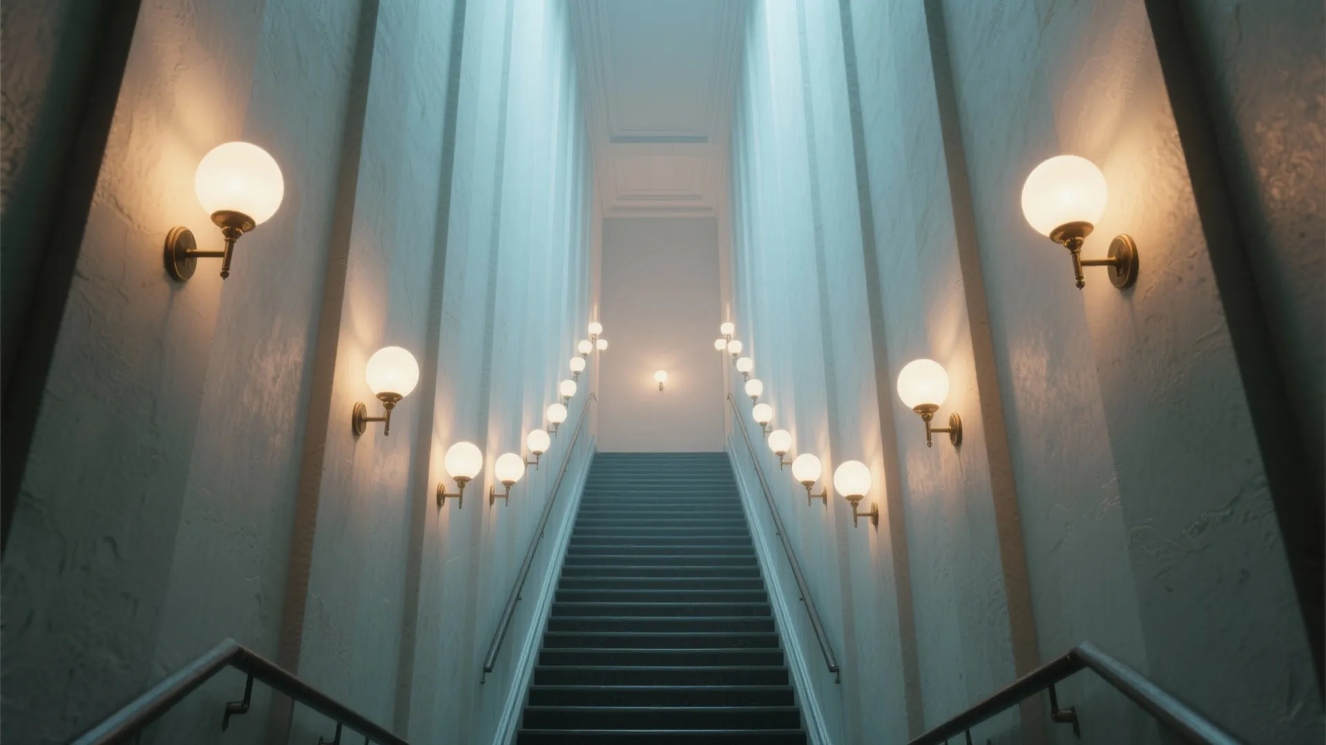 3. Series of matching wall sconces for vertical rhythm