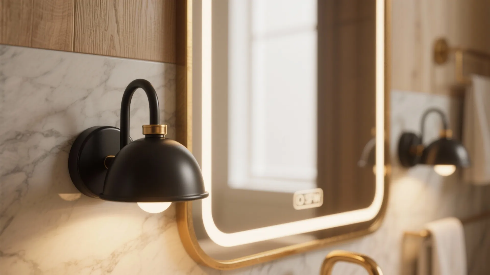 1. Pair with a warm mirror frame for contrast