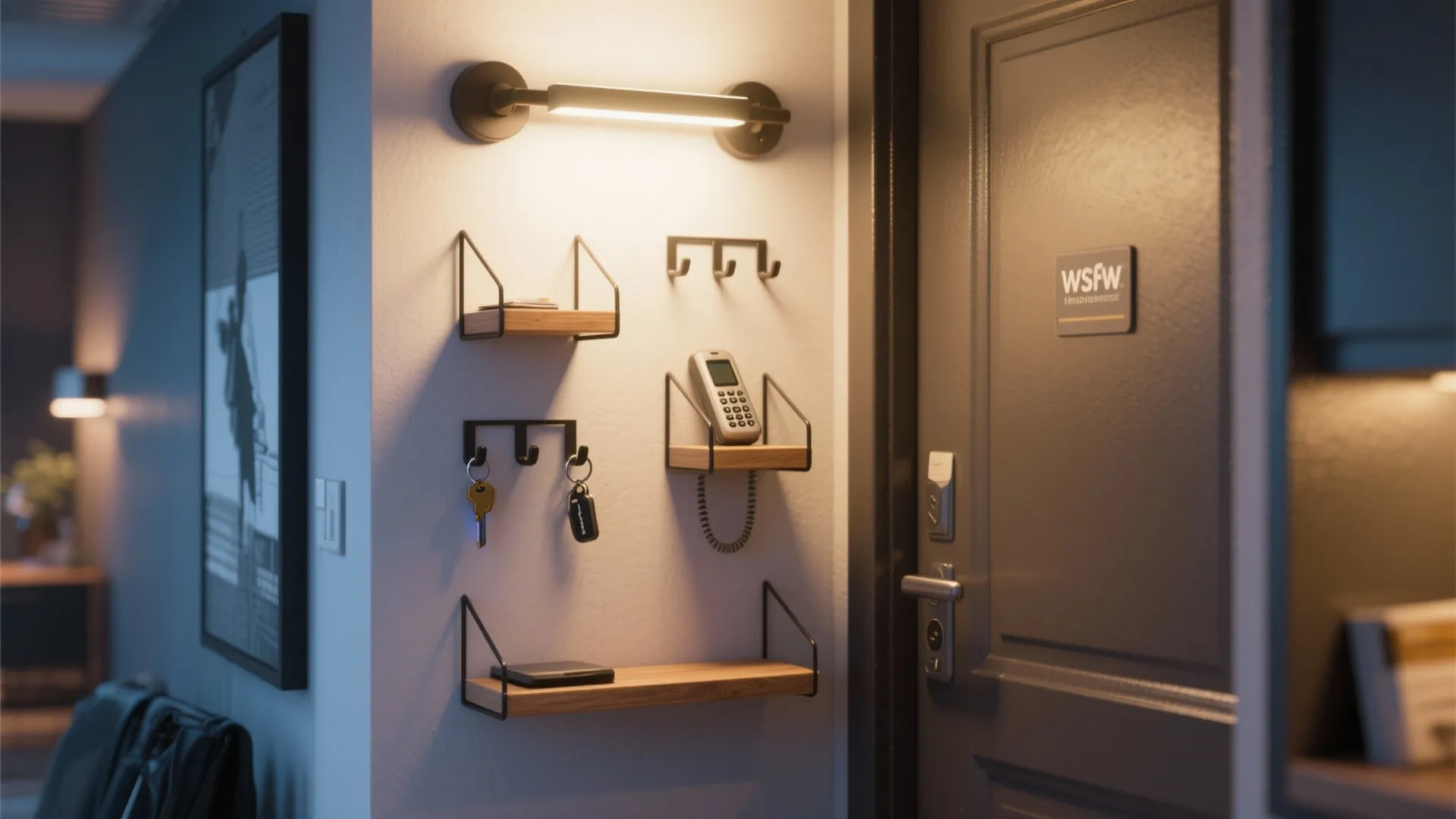 5. Multifunctional Sconces with Shelves or Hooks