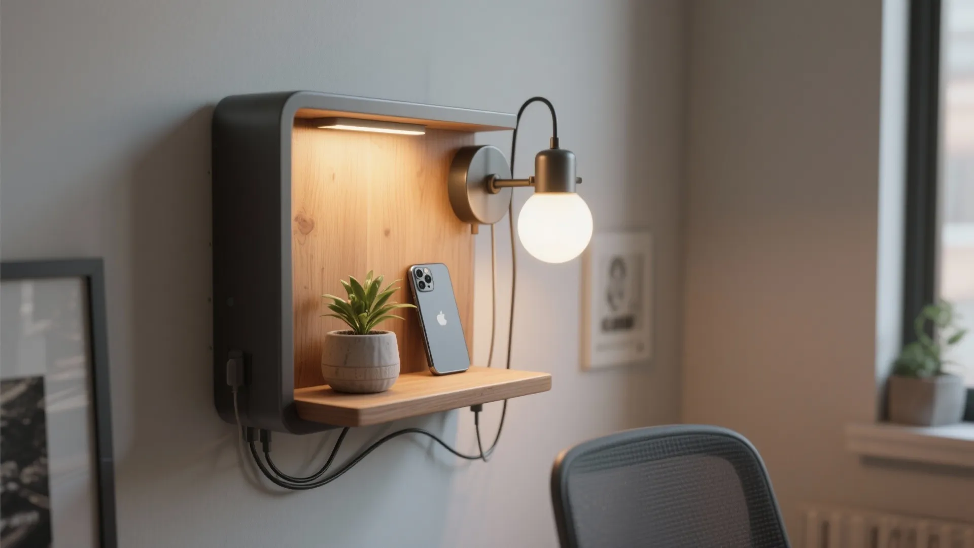 5. Multi-Functional Sconce with Shelving