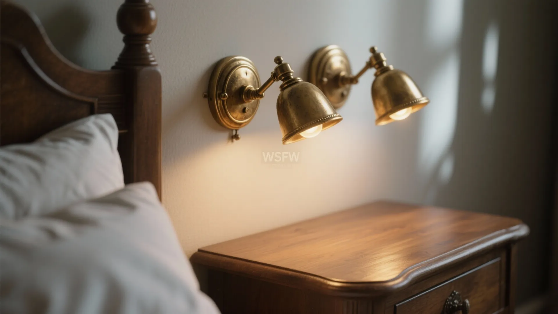 1. Flank the Bed with Symmetrical Double Sconces