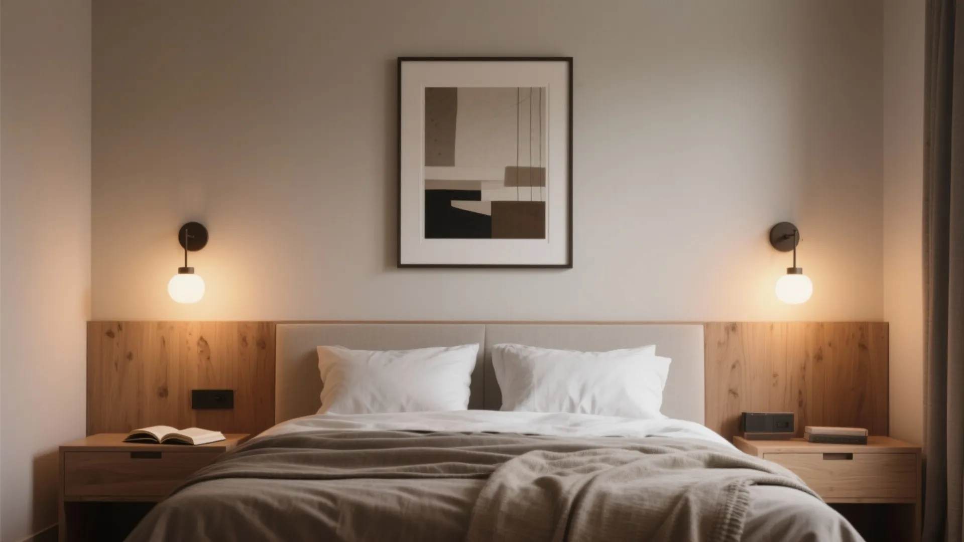 Tip 5: Symmetrical Sconces with Framed Art