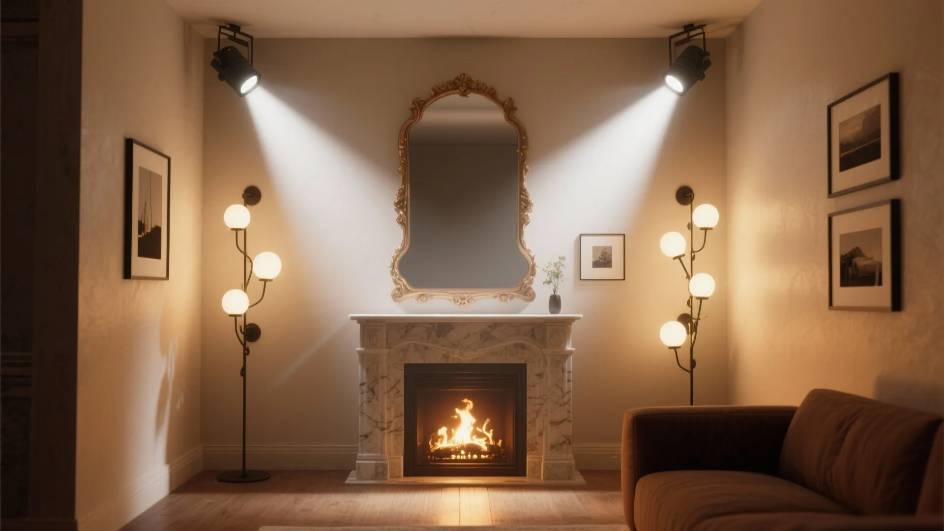 4. Statement sconces to frame focal areas