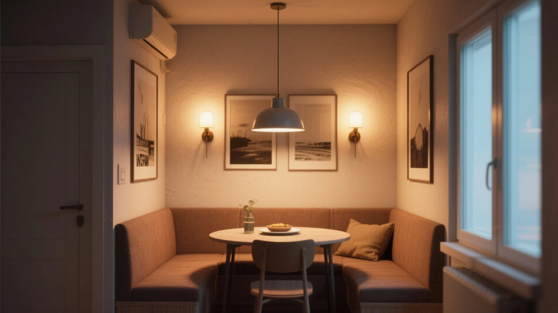 5. Wall sconces plus overhead anchor