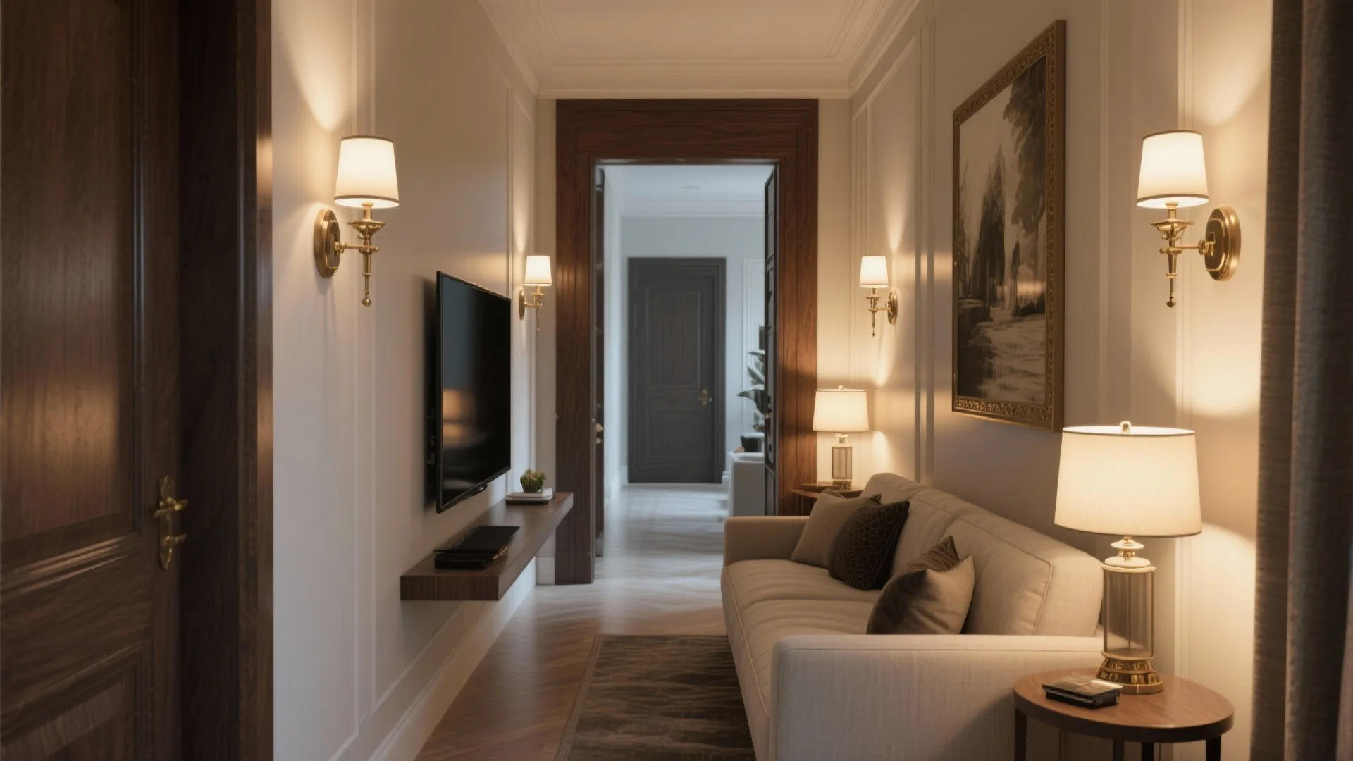 2. Use wall sconces to free floor space