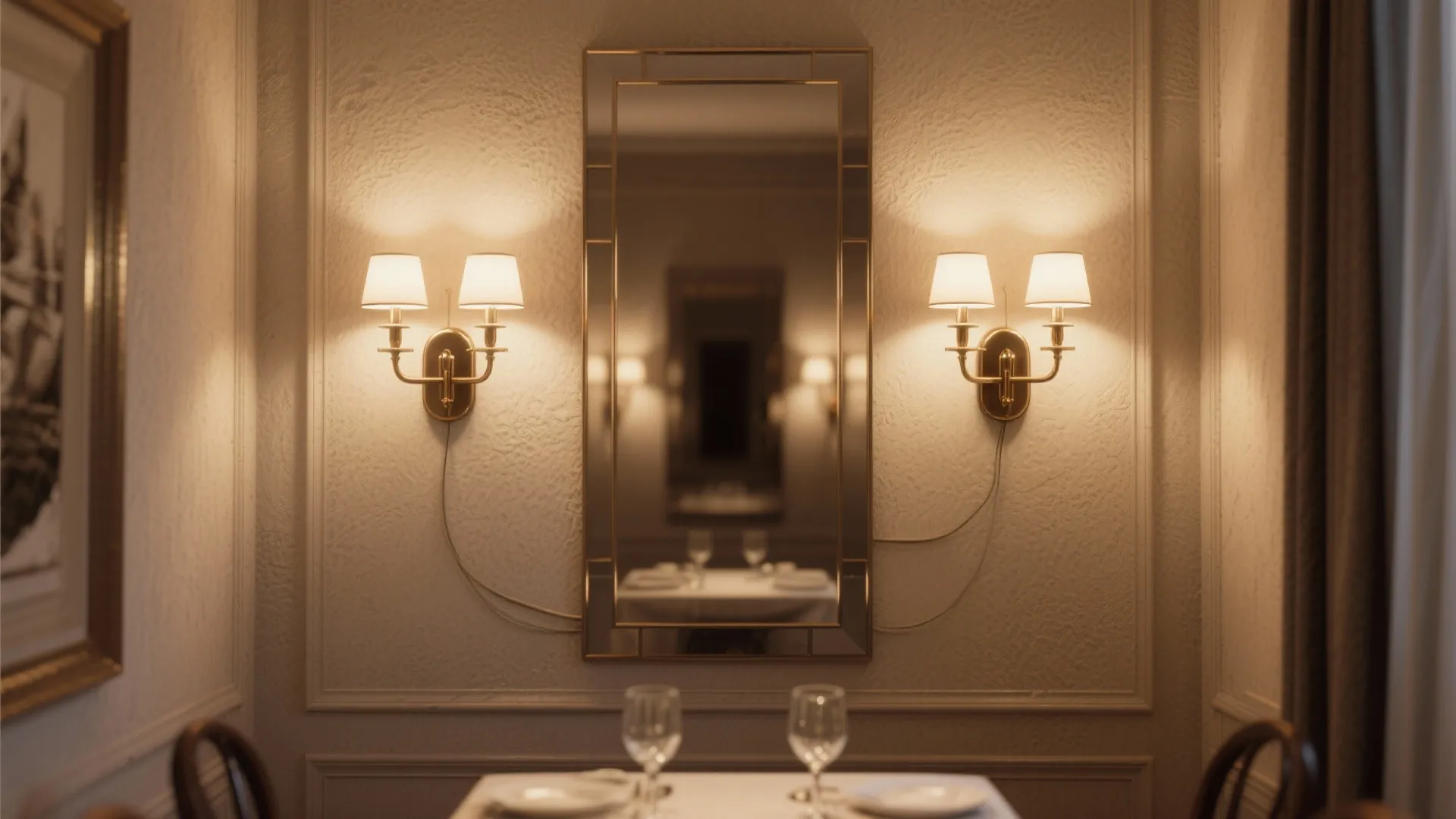 3. Wall sconces to widen the room