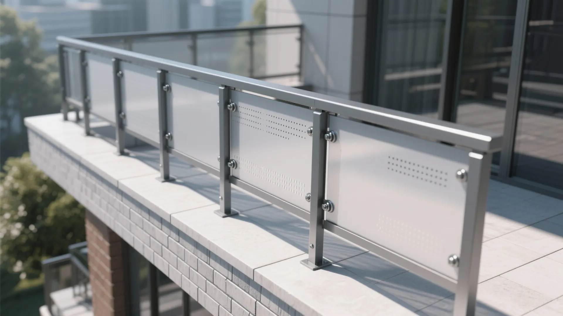 Perforated parapet screens that breathe