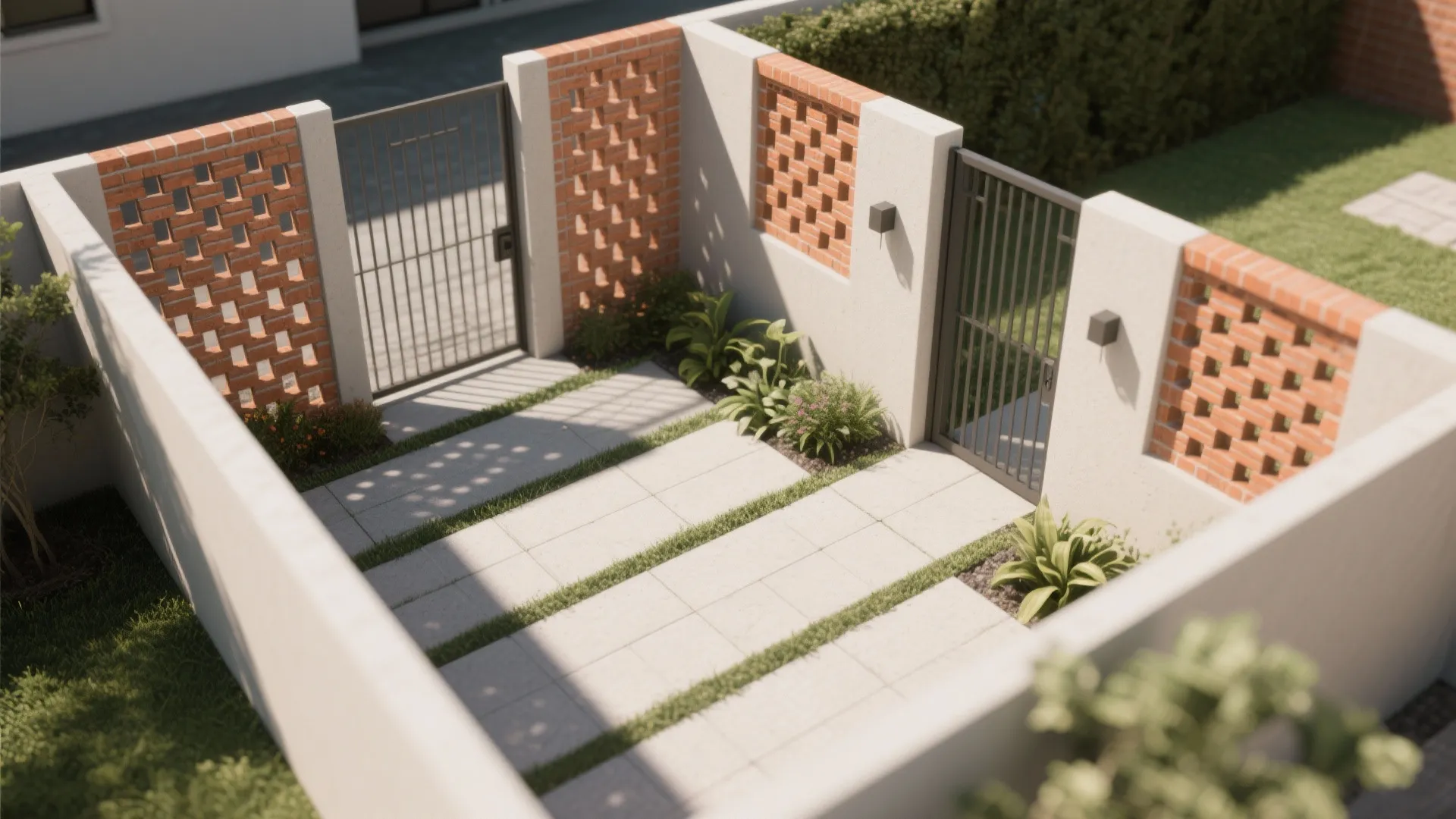 Perforated brick screens for breezy privacy