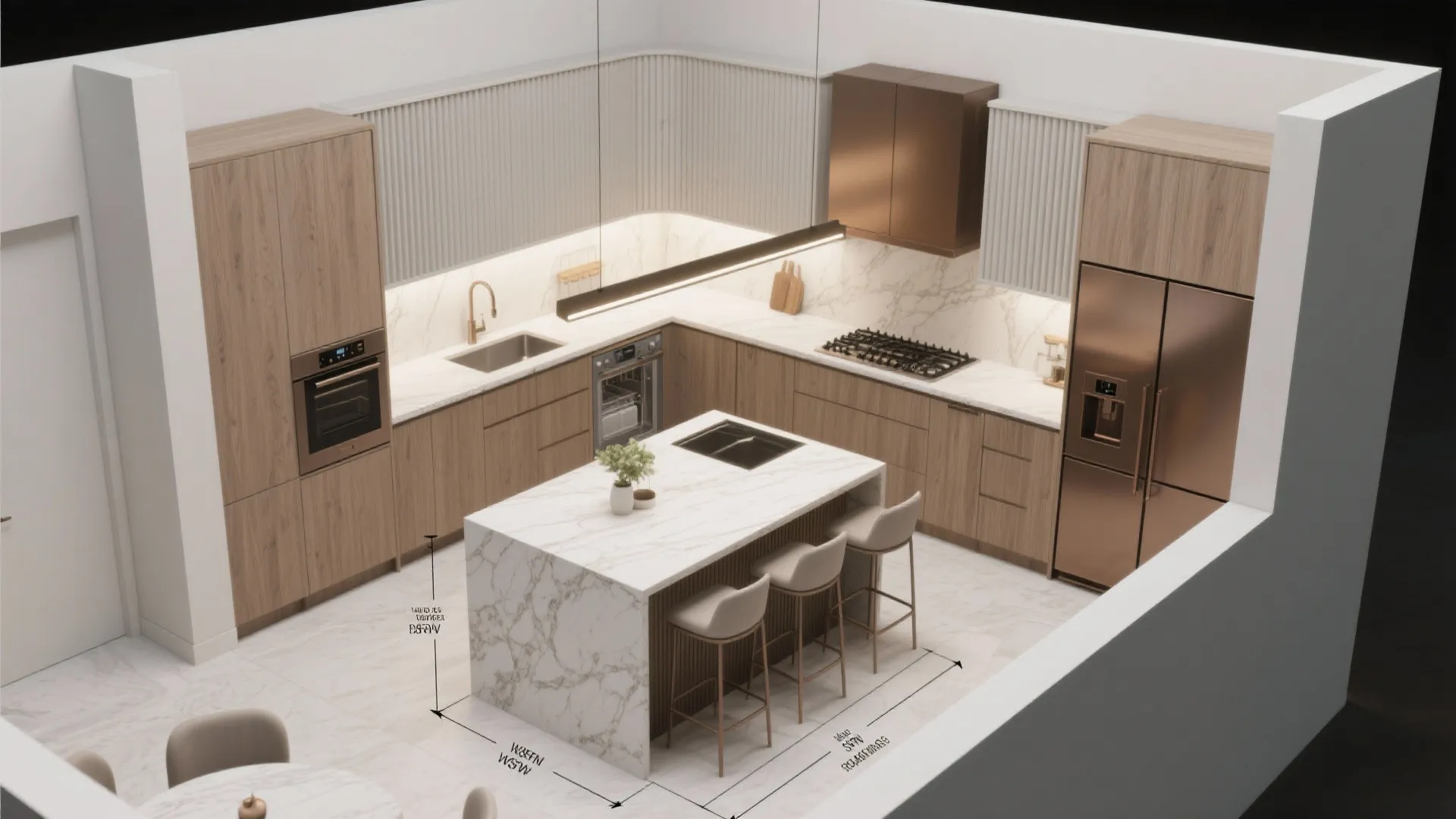 Monolithic Stone Kitchen with Hidden Scullery