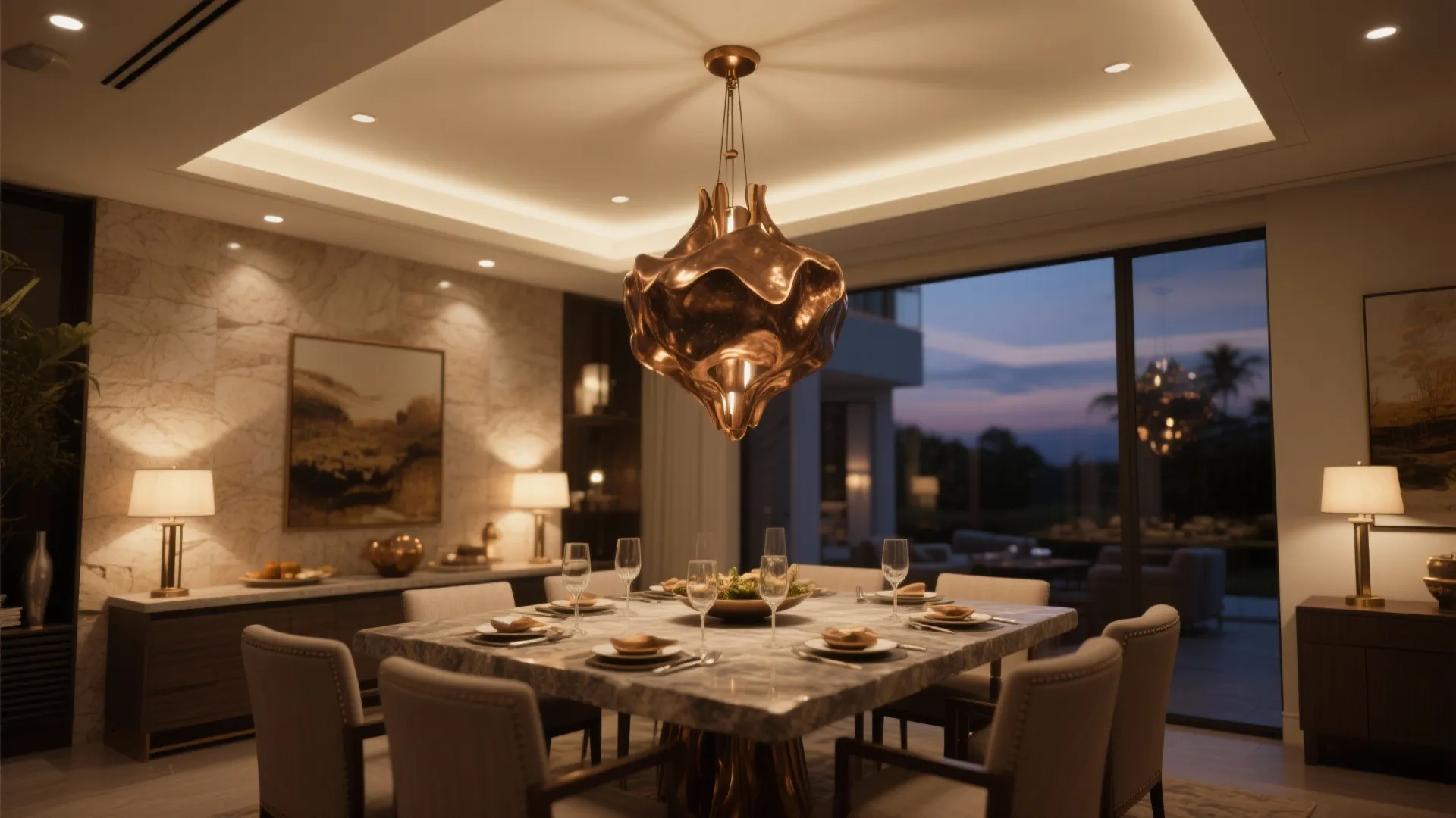 Sculptural lighting with human-centric scenes