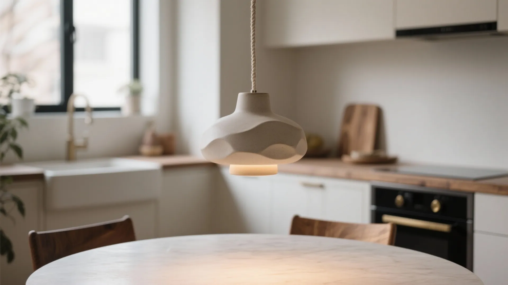 One Sculptural Pendant as the Calm Focal Point