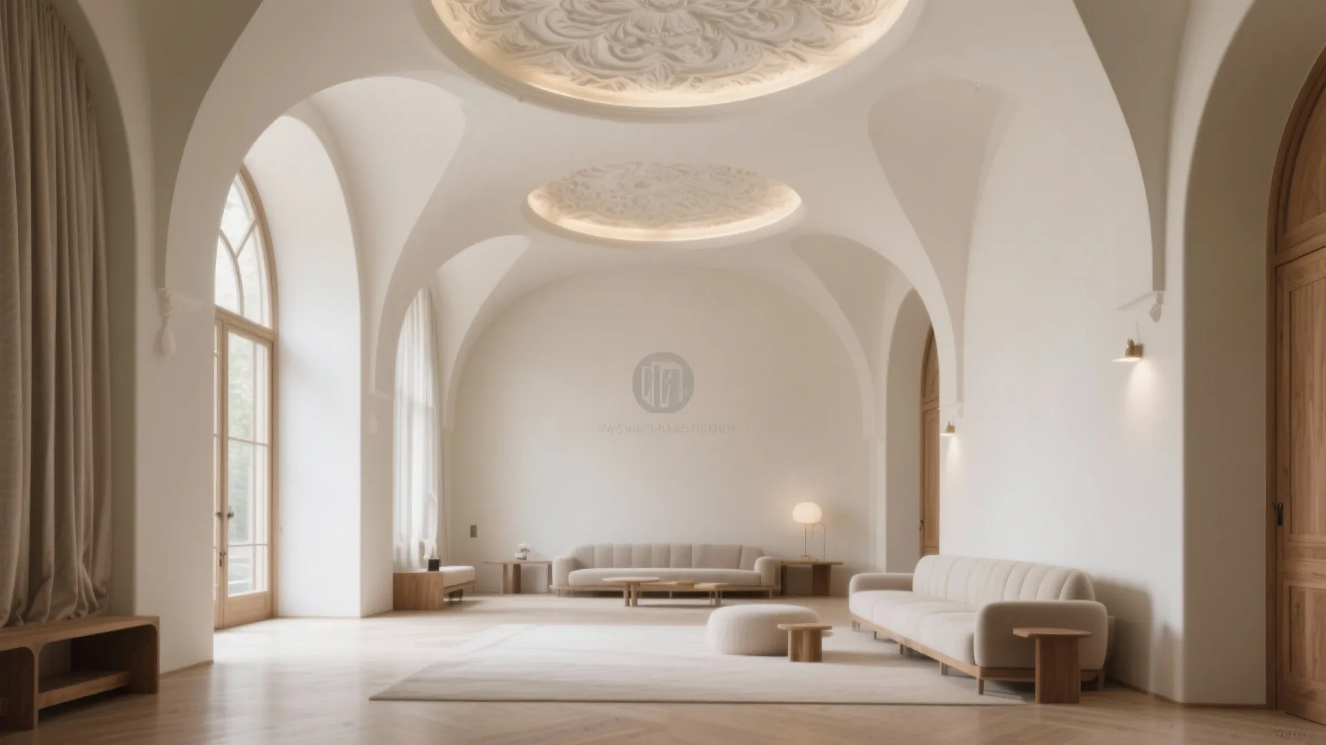 Sculpted Gypsum: Curves, drops, and light pockets