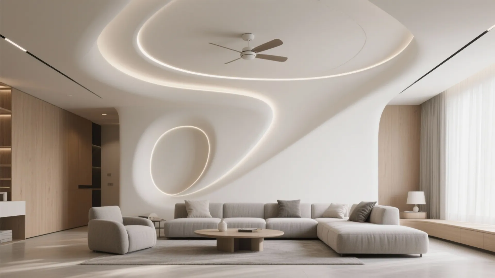 5) Sculpted POP/CNC Panels with a Fan Cutout