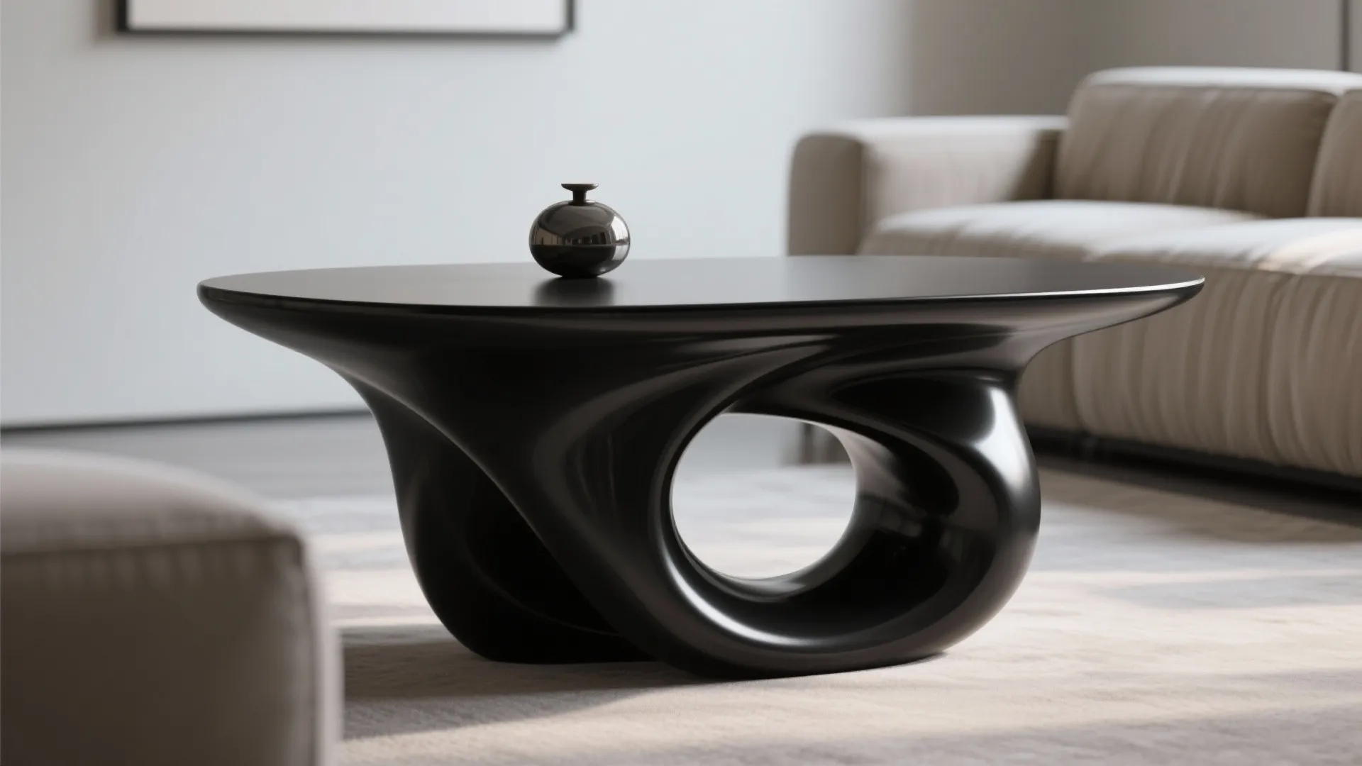 4. Sculptural Black Accent Table