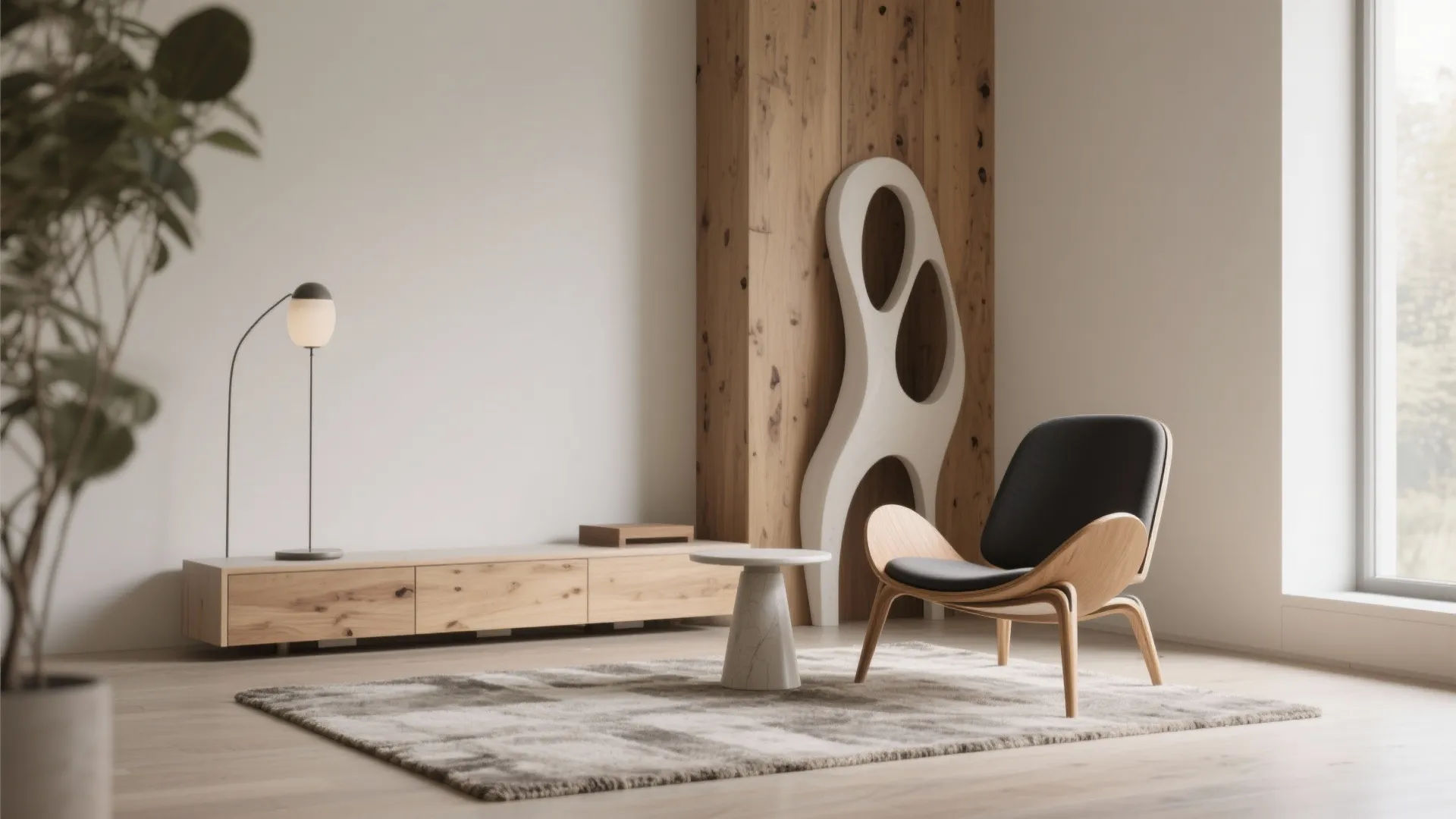 3. Sculptural Accent Chair