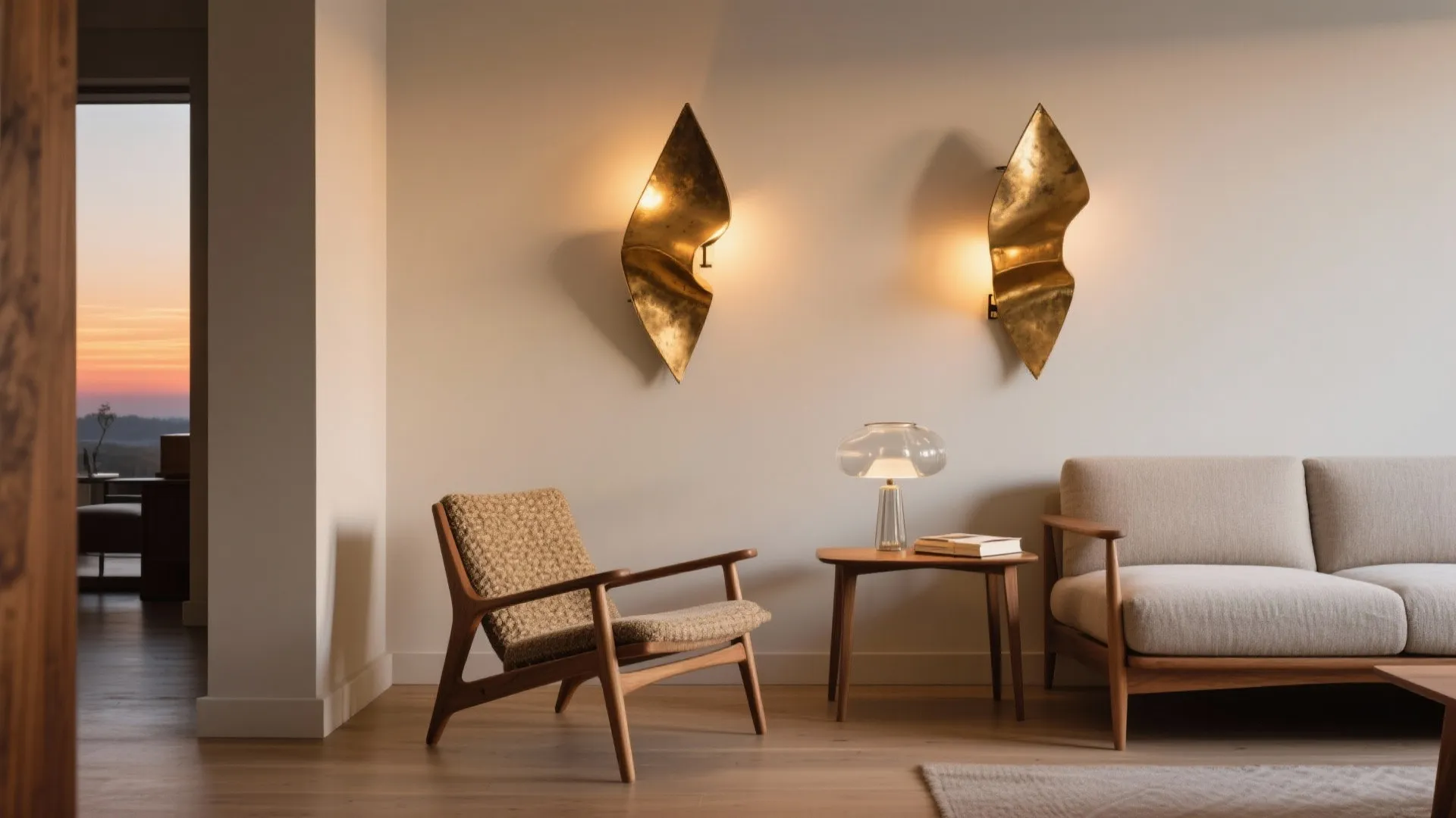 Sculptural statement sconces as the room’s jewelry