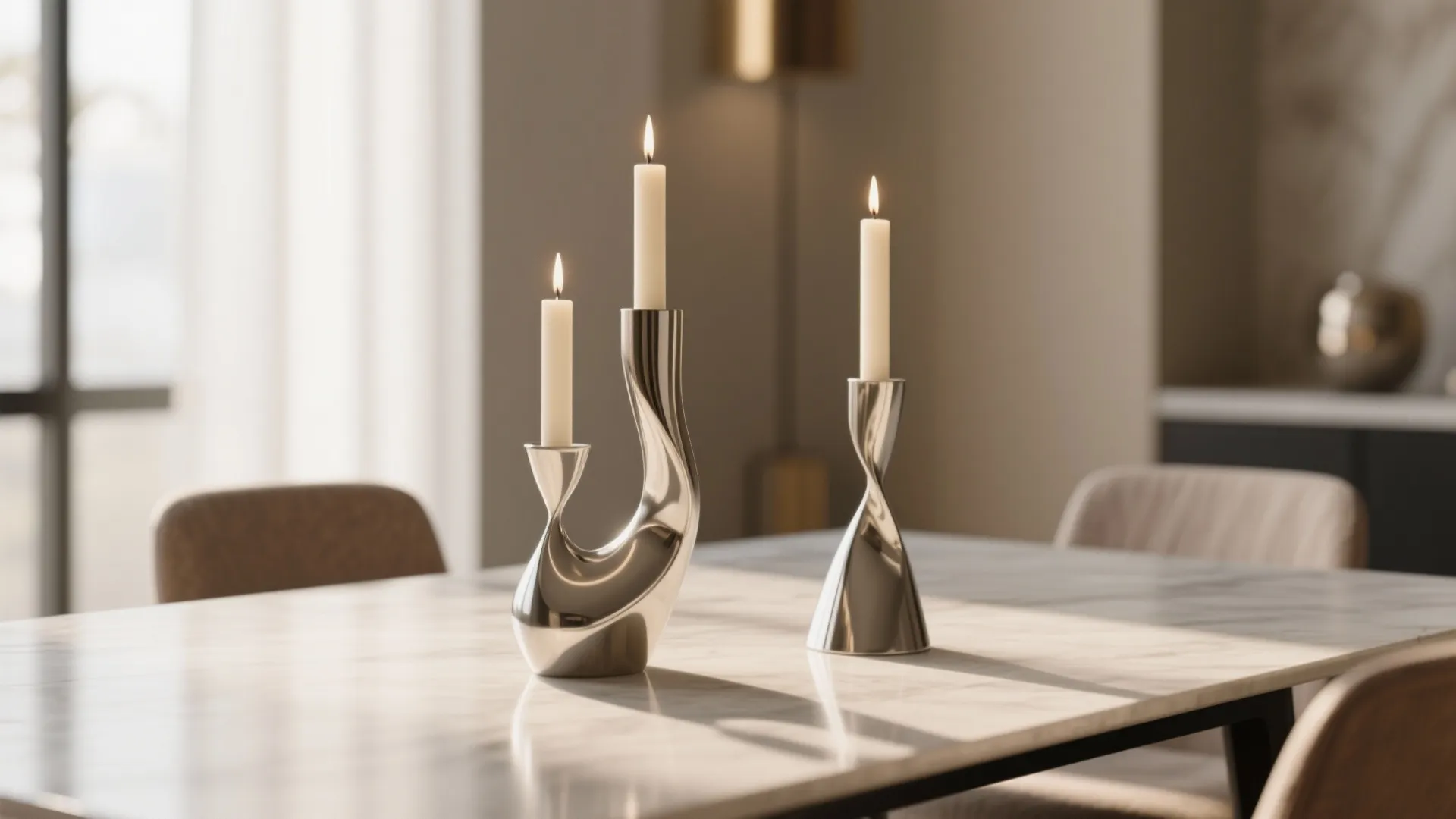 2. Sculptural Candle Holders
