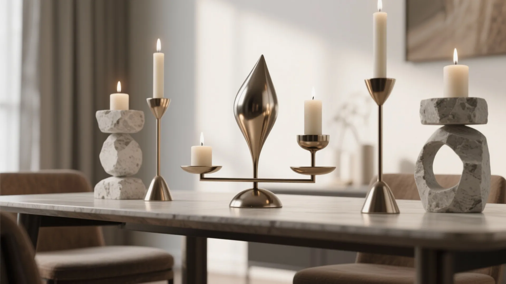4. Sculptural Candle Holders